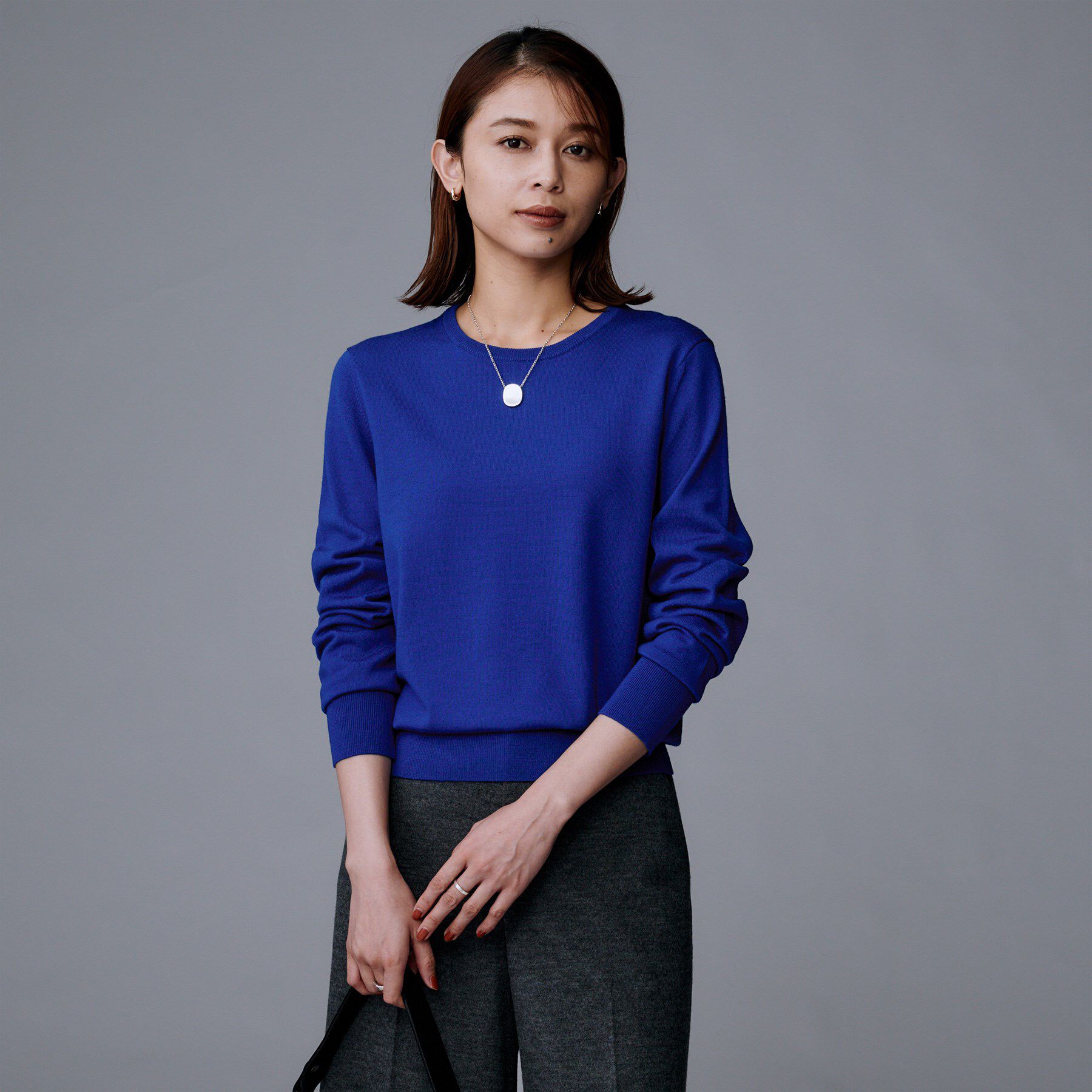 UNTITLED「【アンサンブル可/洗える/ウール100%】クルーネックウールニット」|ニット・セーター|