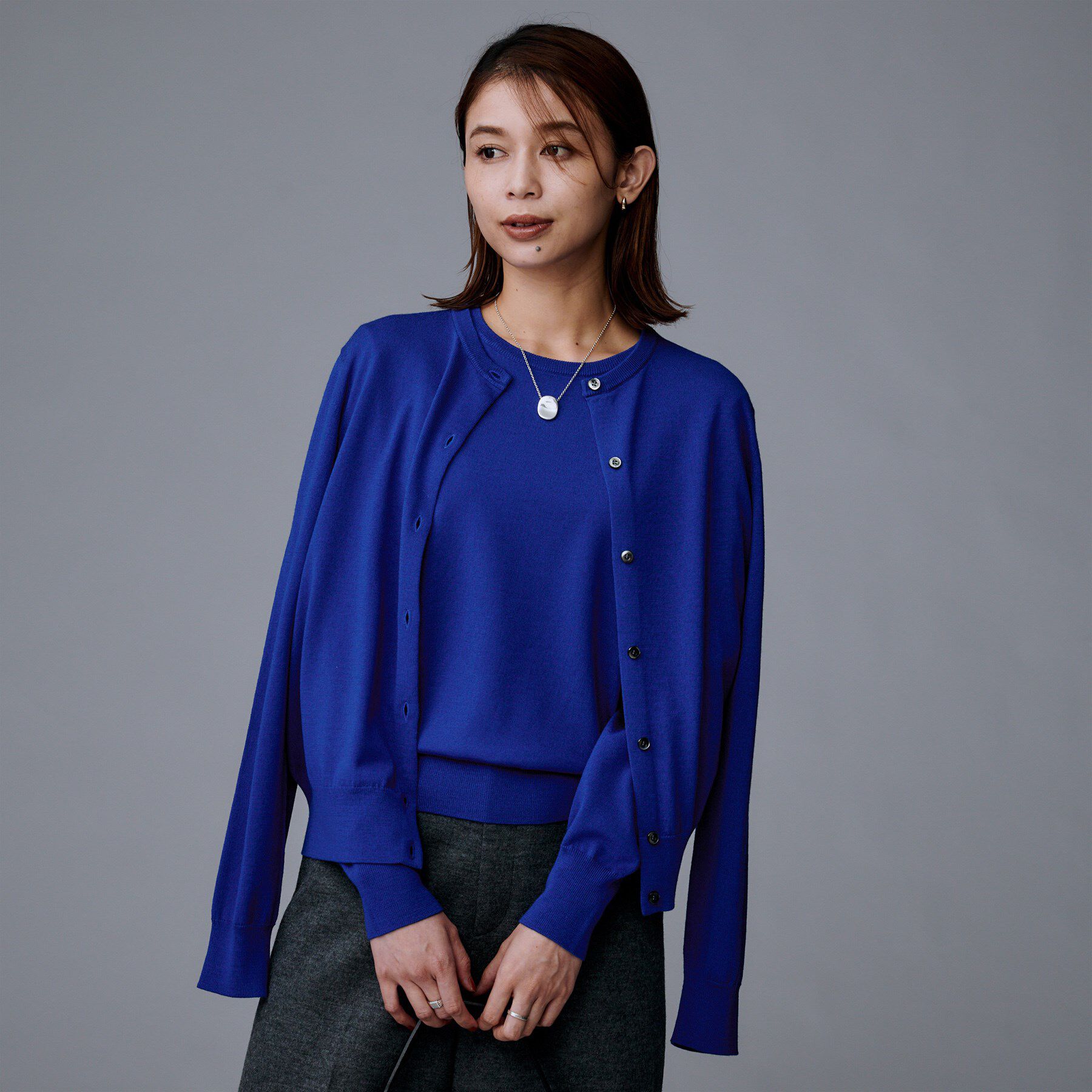 UNTITLED「【アンサンブル可/洗える/ウール100%】クルーネックウールニット」|ニット・セーター|