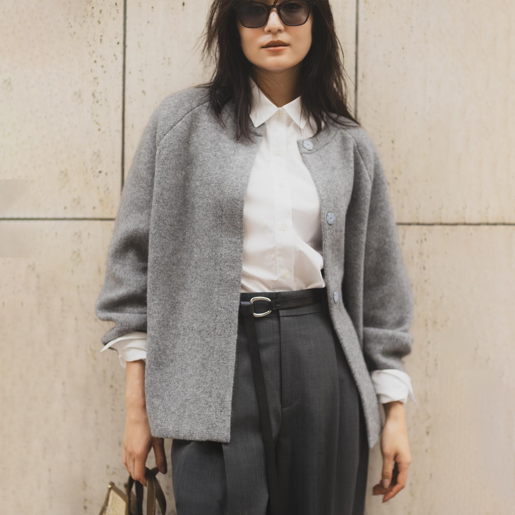 UNTITLED「【軽アウター/ミドル丈】ウールニットコーディガン」|カーディガン|