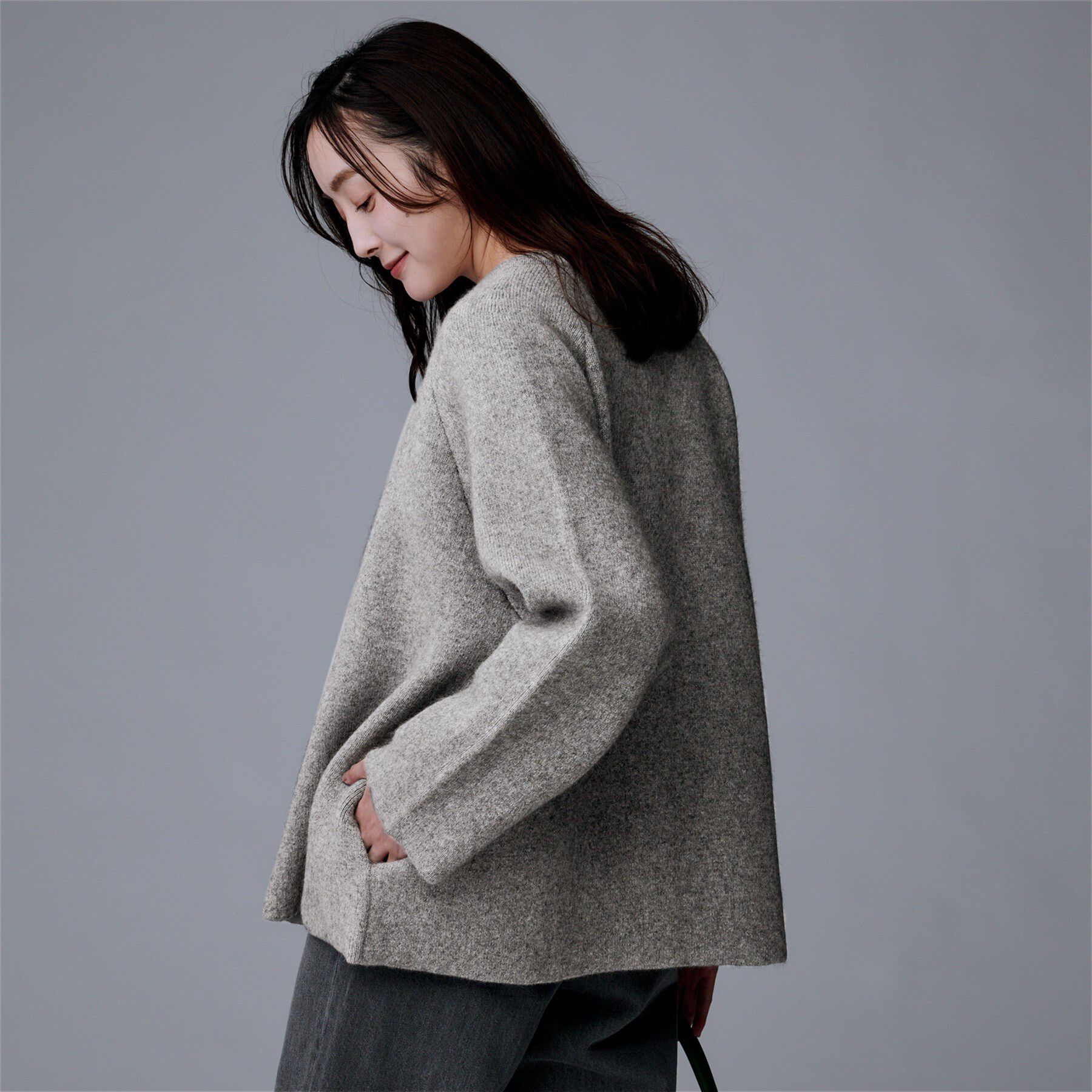 UNTITLED「【軽アウター/ミドル丈】ウールニットコーディガン」|カーディガン|