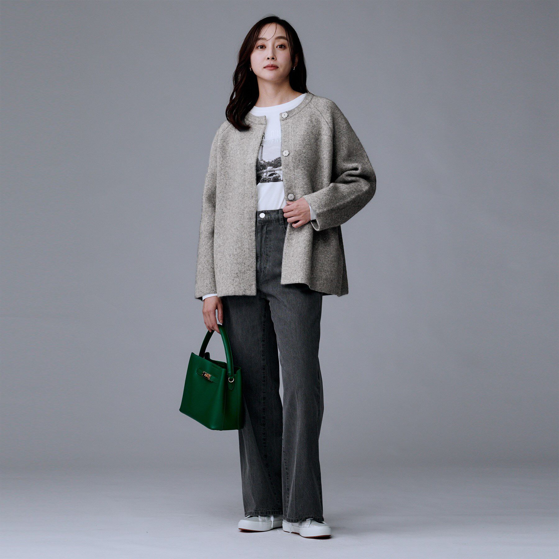 UNTITLED「【軽アウター/ミドル丈】ウールニットコーディガン」|カーディガン|