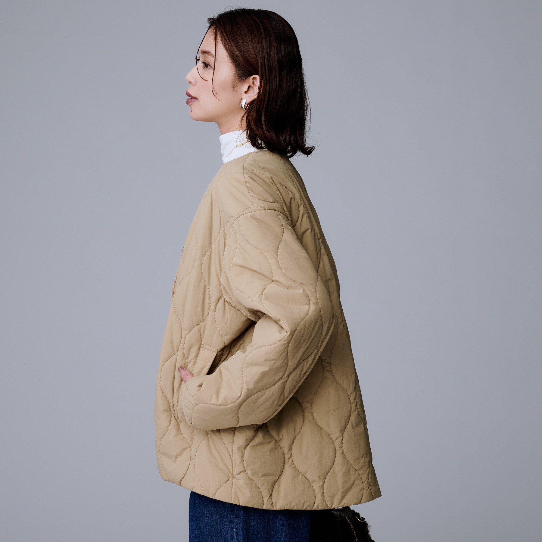 UNTITLED「【軽量／洗える／ファスナー付き】中綿 キルトコート」|ダウン|