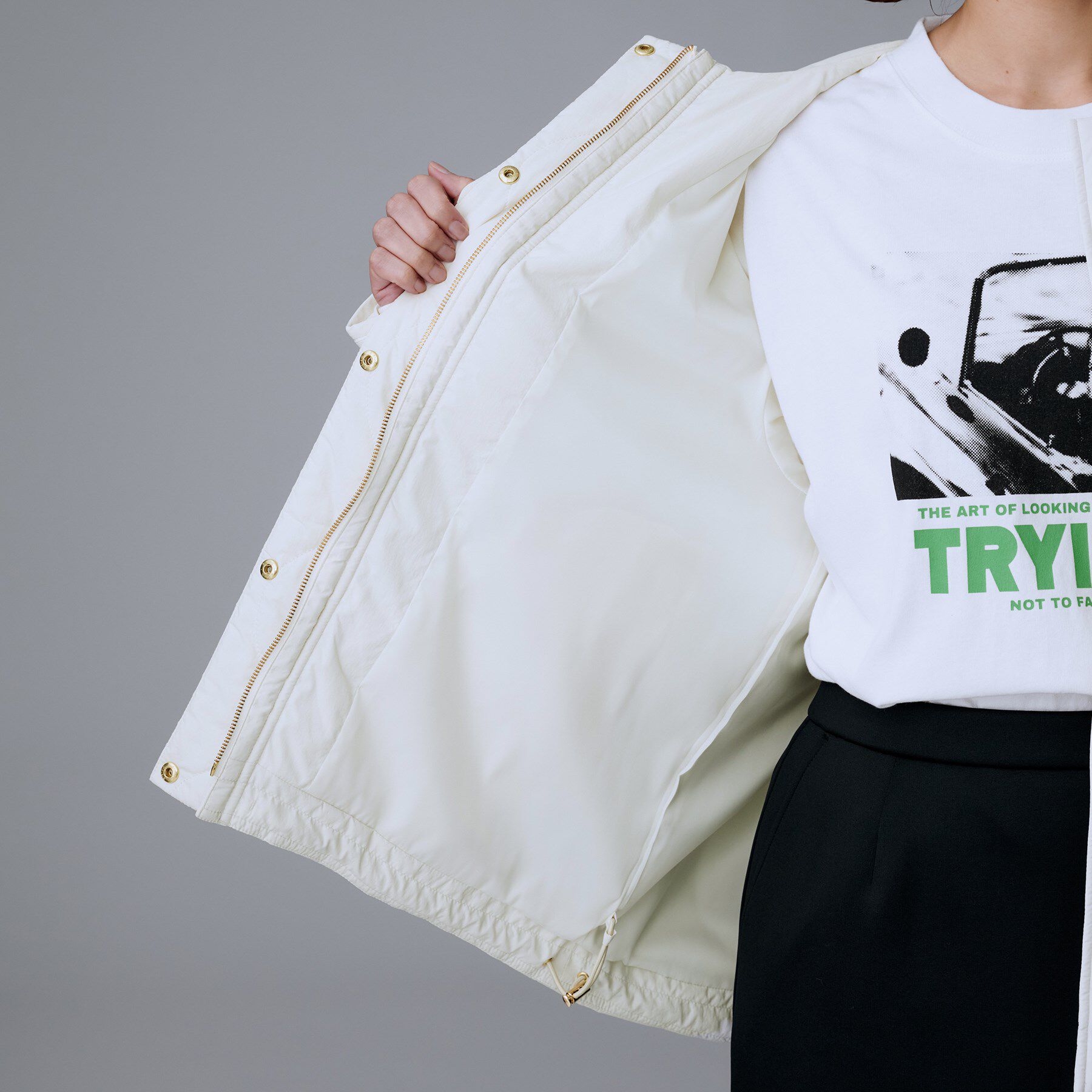 UNTITLED「【軽量／洗える／ファスナー付き】中綿 キルトコート」|ダウン|