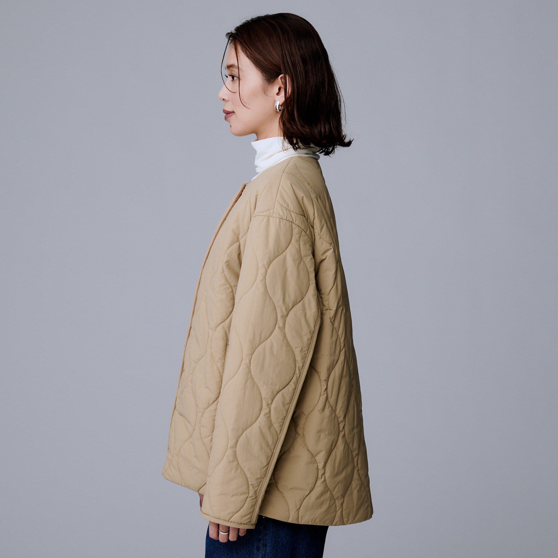 UNTITLED「【軽量／洗える／ファスナー付き】中綿 キルトコート」|ダウン|