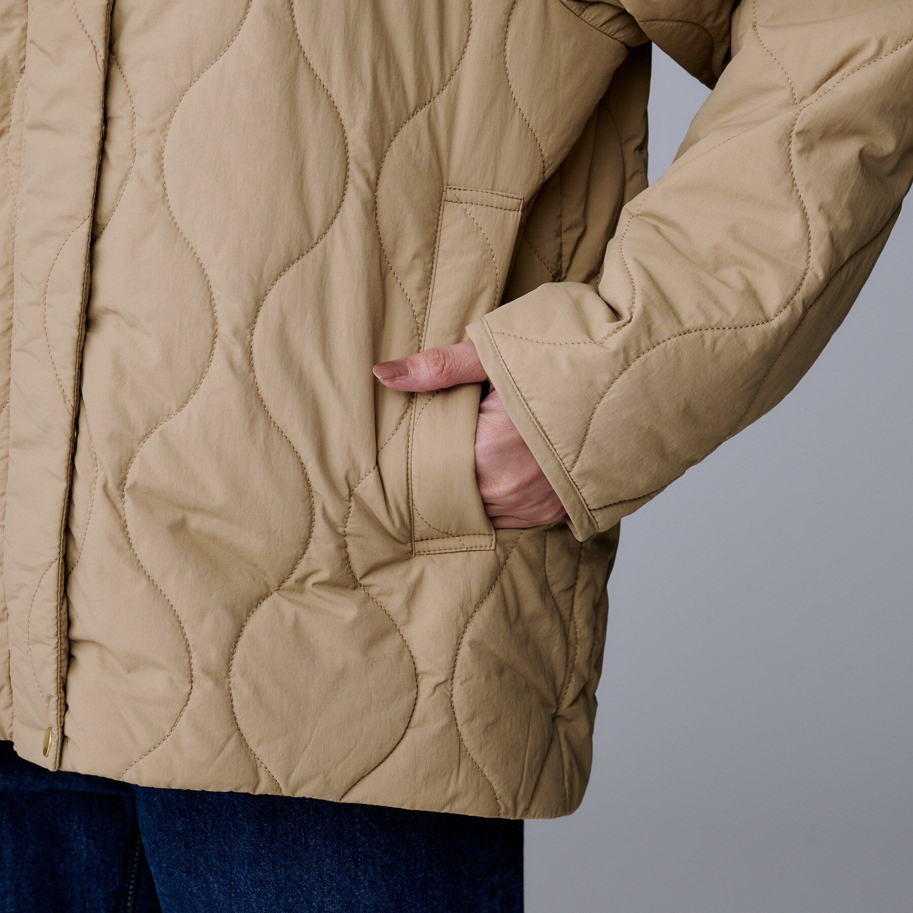 UNTITLED「【軽量／洗える／ファスナー付き】中綿 キルトコート」|ダウン|