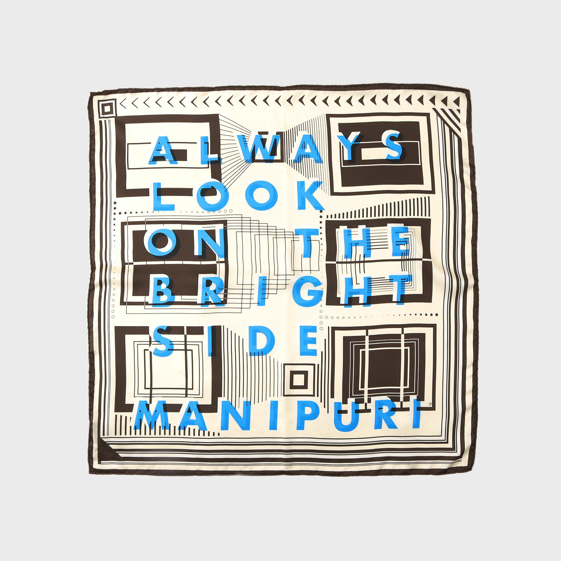 UNTITLED「【manipuri】65&times;65正方形 ポスター柄シルクスカーフ」|ストール|