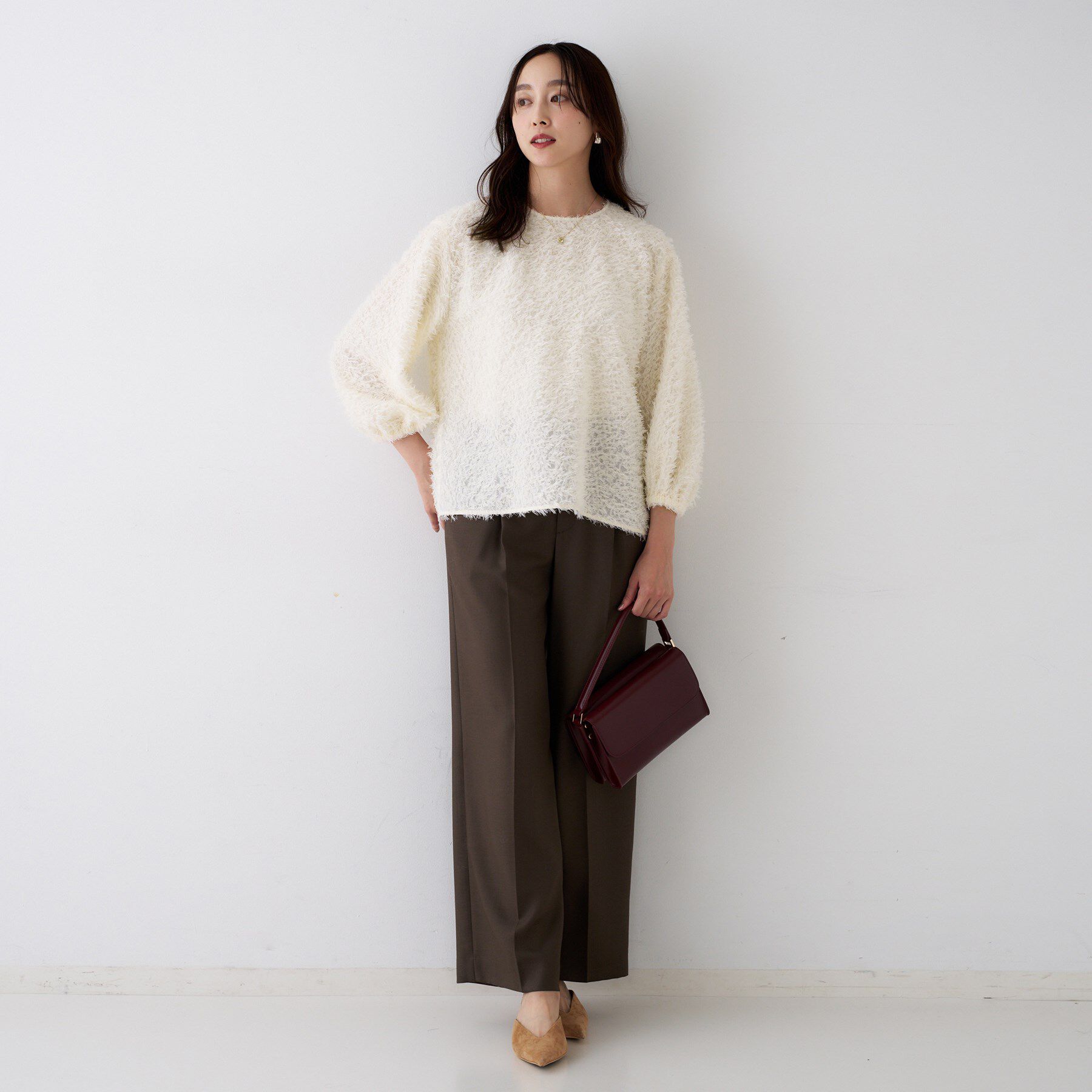 UNTITLED「【洗える/1枚で着映え】カットジャカードトップス」|シャツ・ブラウス|