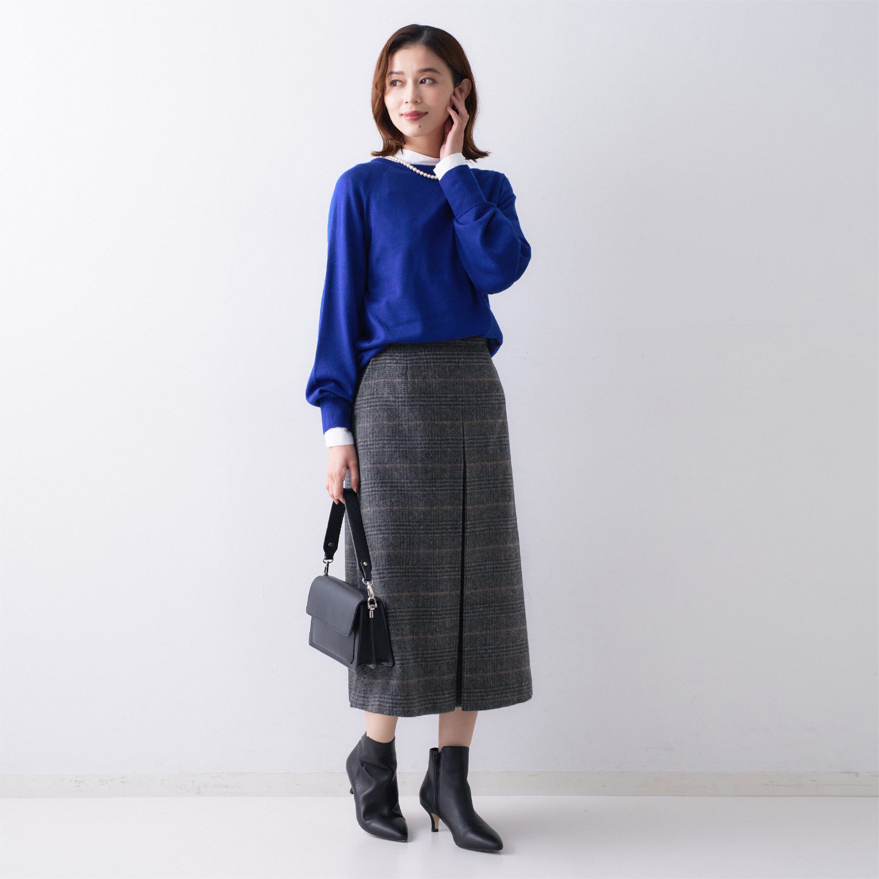 UNTITLED「【ふんわり/タイト見え】グレンチェックスカート」|スカート|