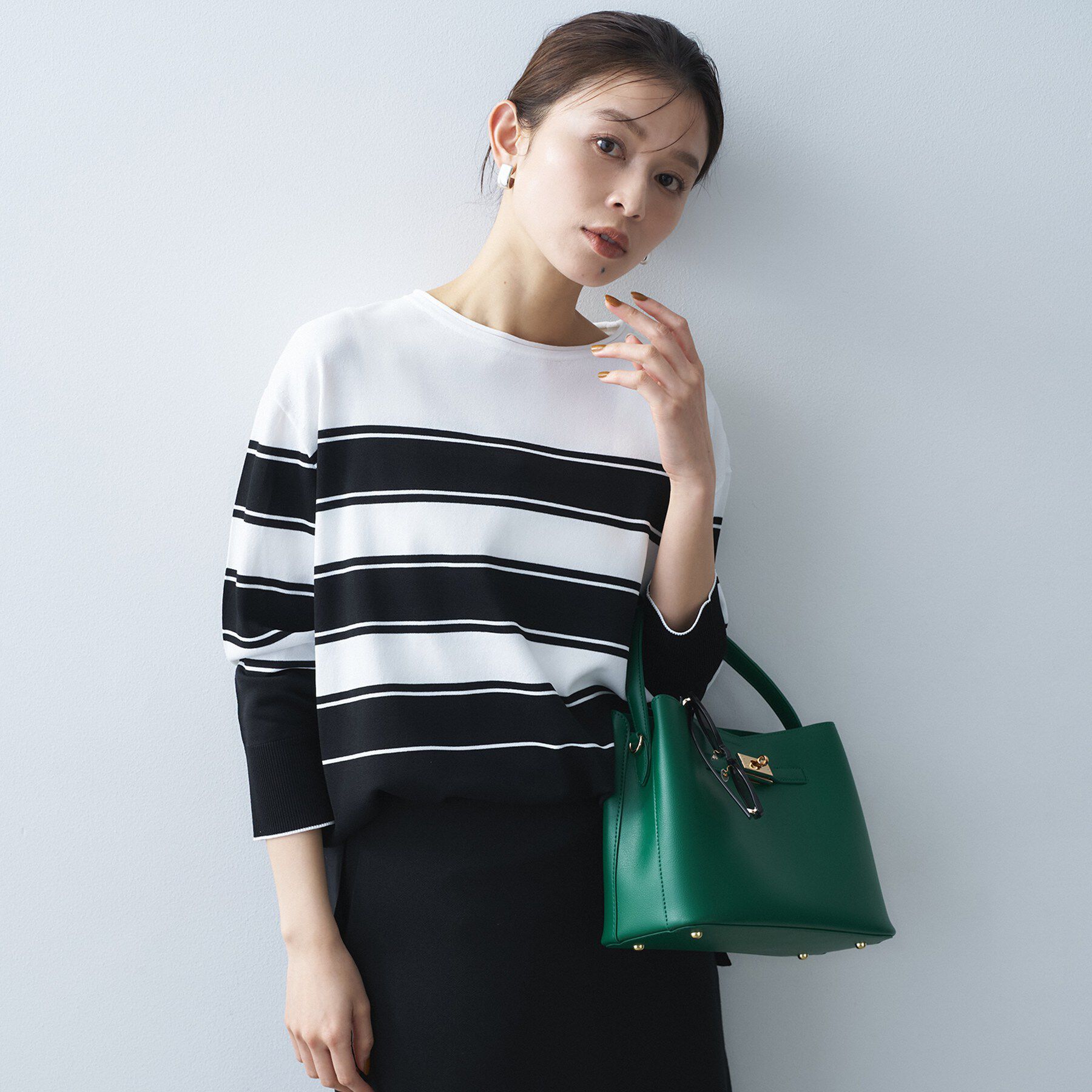 UNTITLED「【洗える/ゆったり】ボーダーボートネックニット」|ニット・セーター|