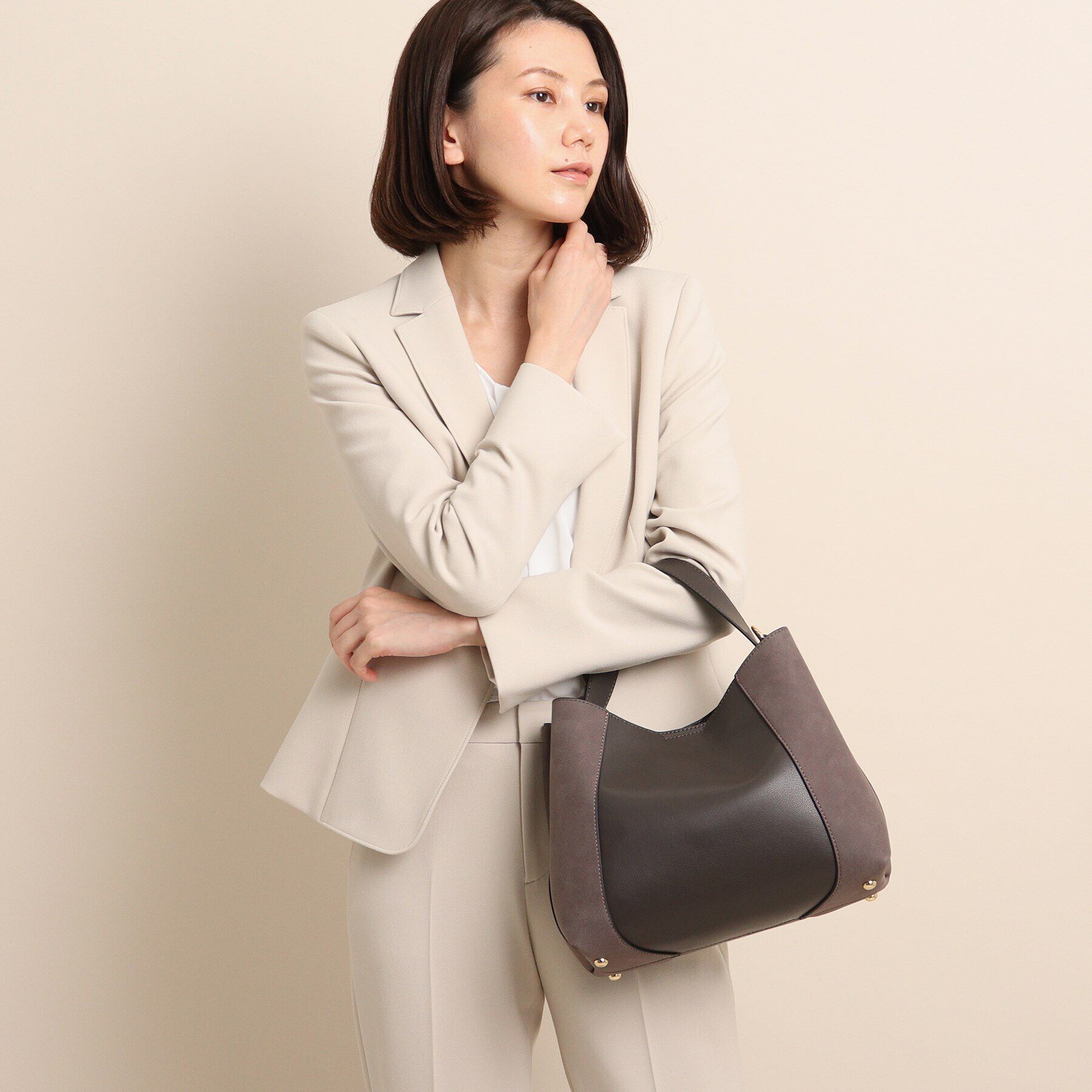 COUP DE CHANCE「【2WAY】フェイクスエードコンビ ワンハンドルバッグ」|ショルダー・メッセンジャー|