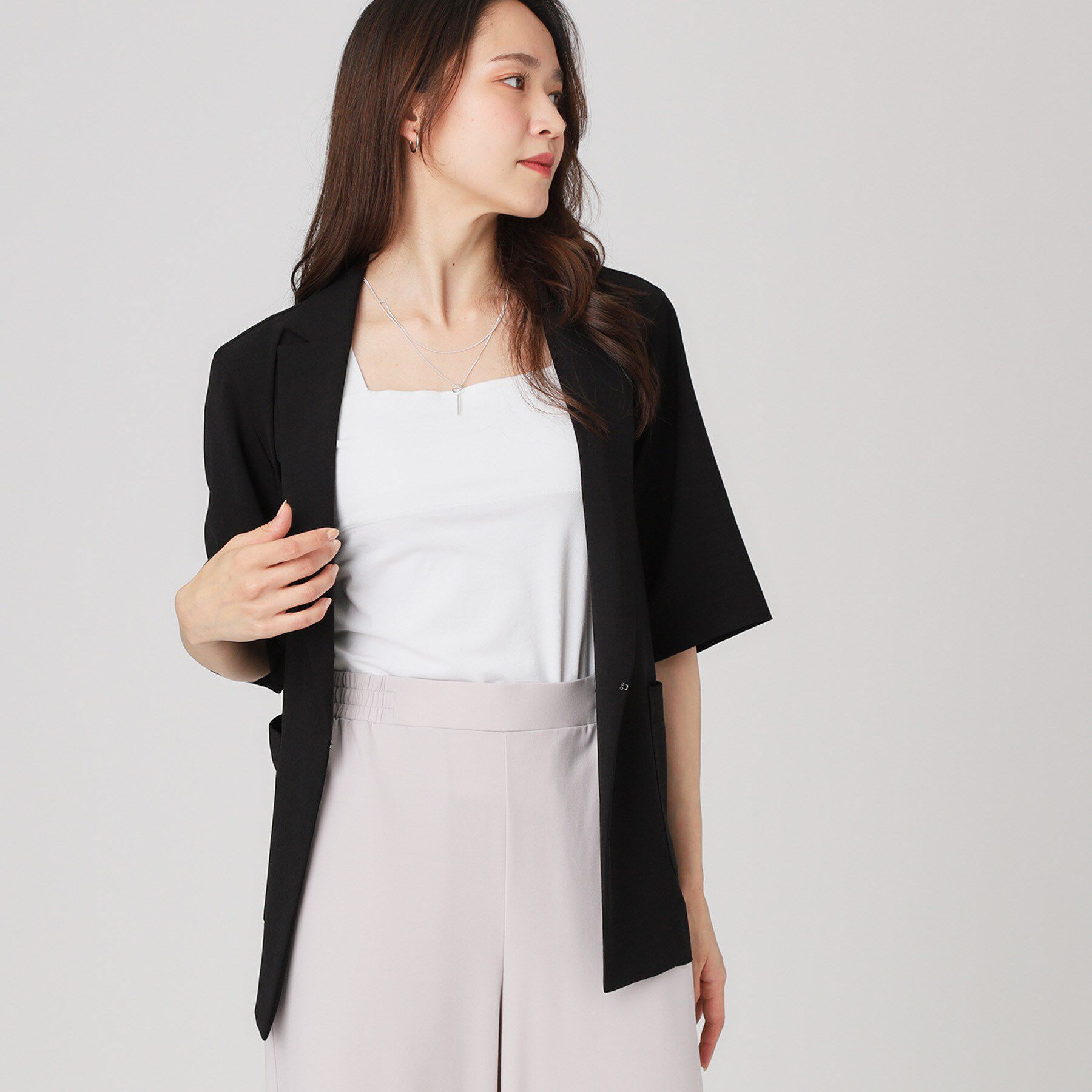 COUP DE CHANCE「【手洗い可／日本製】五分袖ジャケット」|テーラードジャケット|