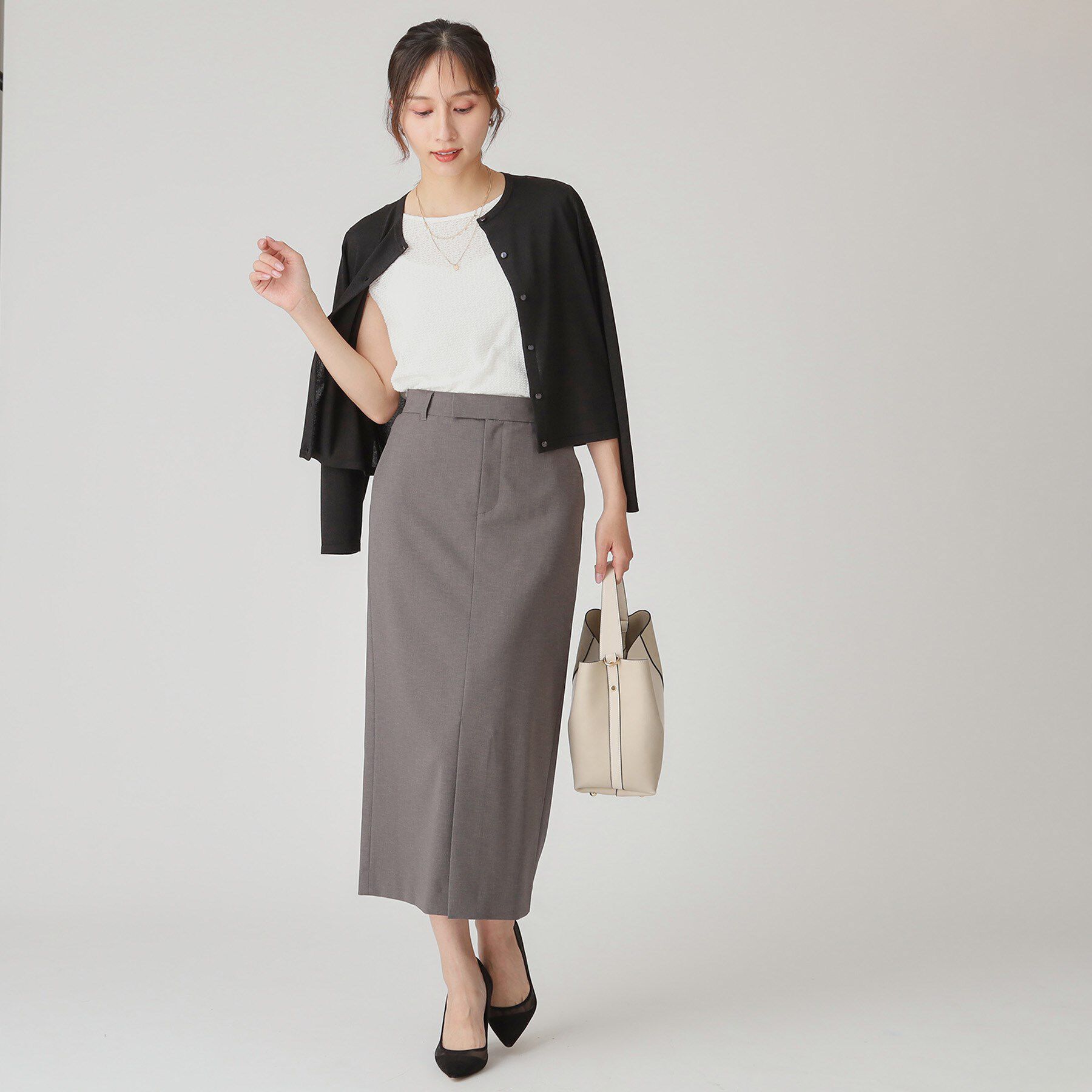 COUP DE CHANCE「【手洗い可/軽量】シンプルラメ混カーディガン」|カーディガン|