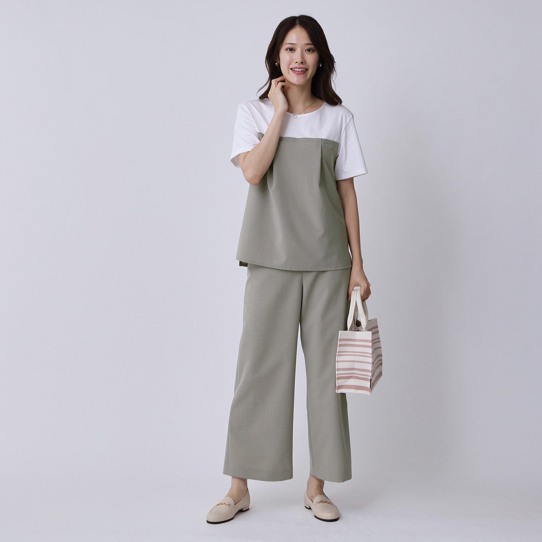 COUP DE CHANCE「【手洗い可／セットアップ可】レイヤード風カットソー」|Tシャツ・カットソー|