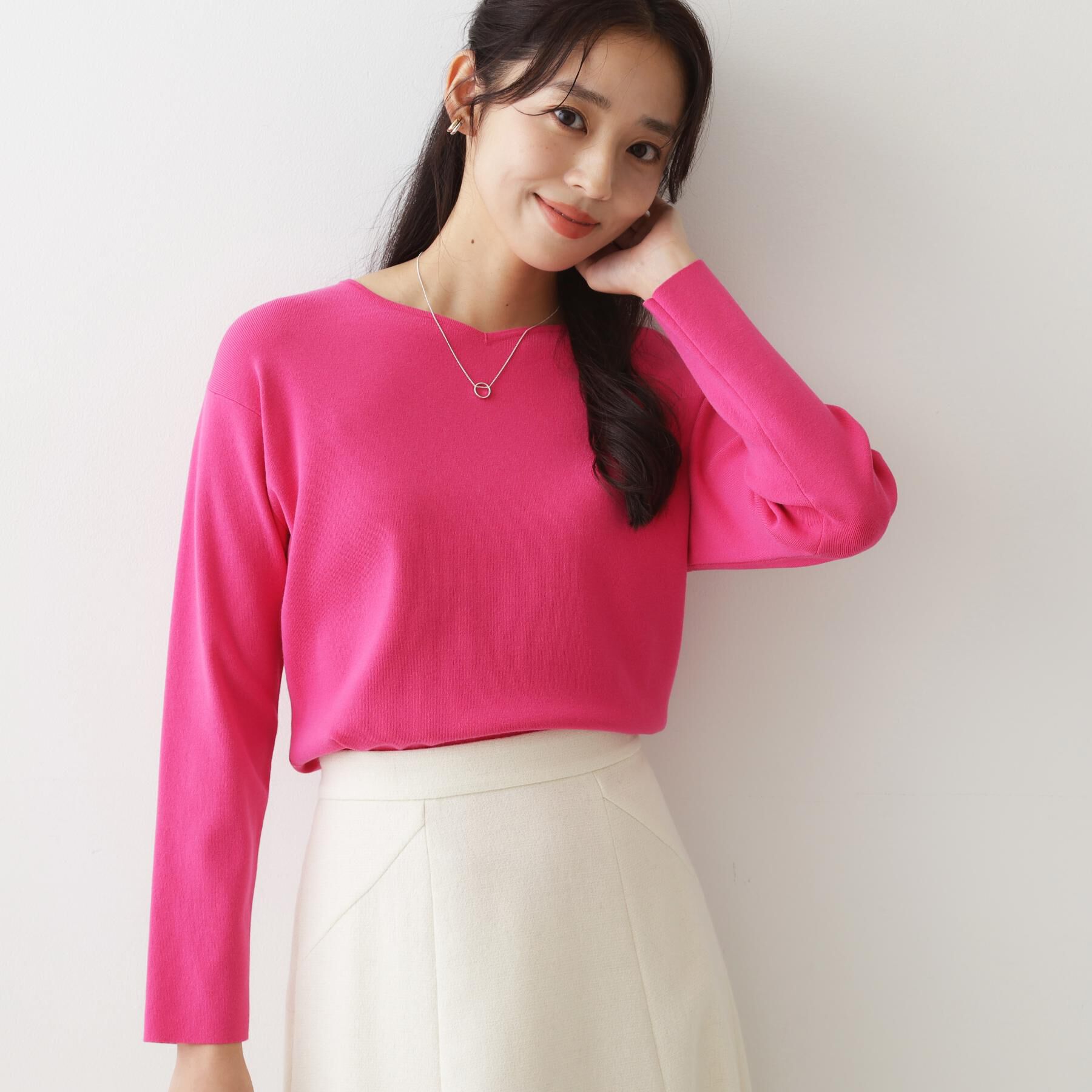 COUP DE CHANCE「【手洗い可】ハートネックのニットトップス」|ニット・セーター|