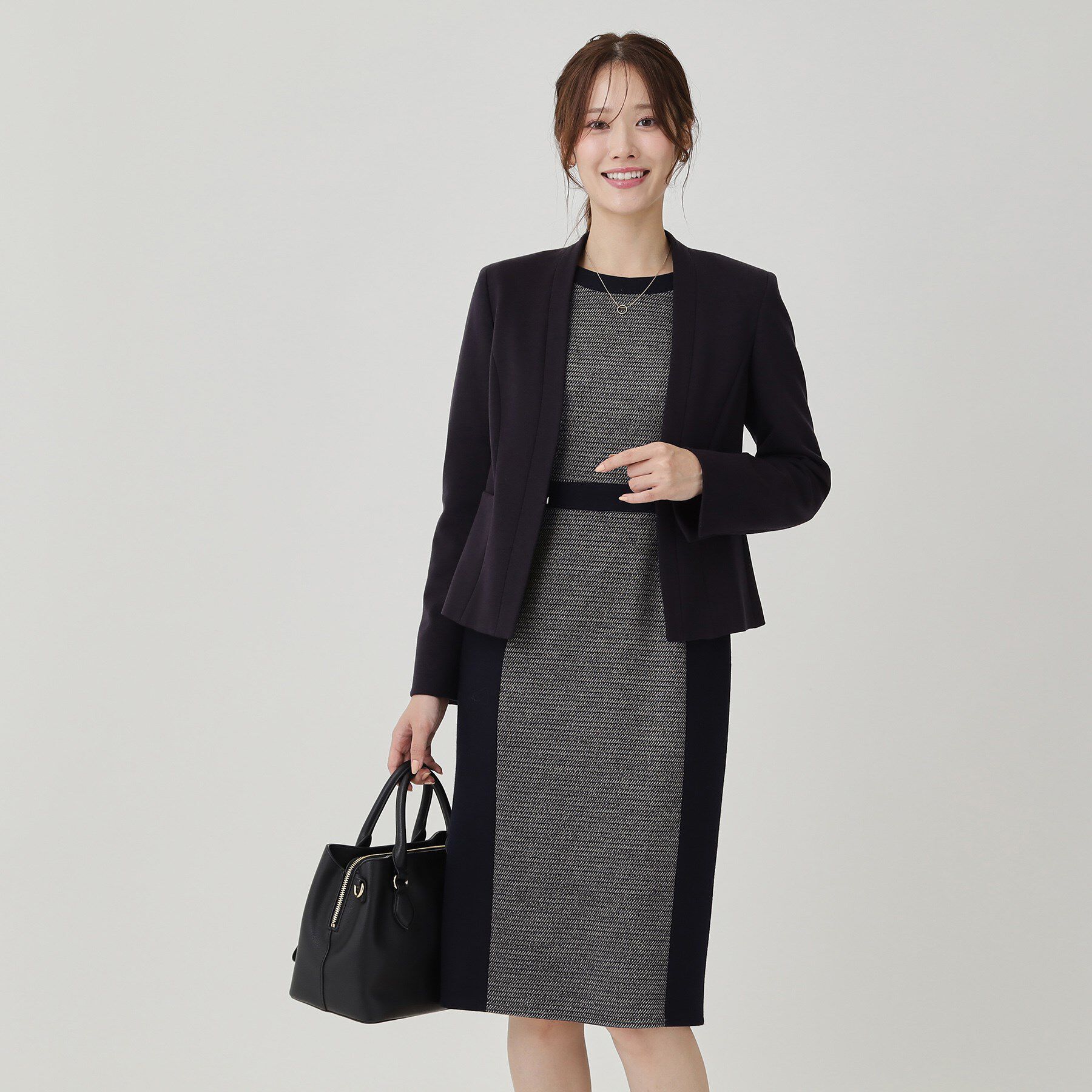 COUP DE CHANCE「【日本製／ラメ混】ジャージ素材タイトシルエットワンピース」|ワンピース|