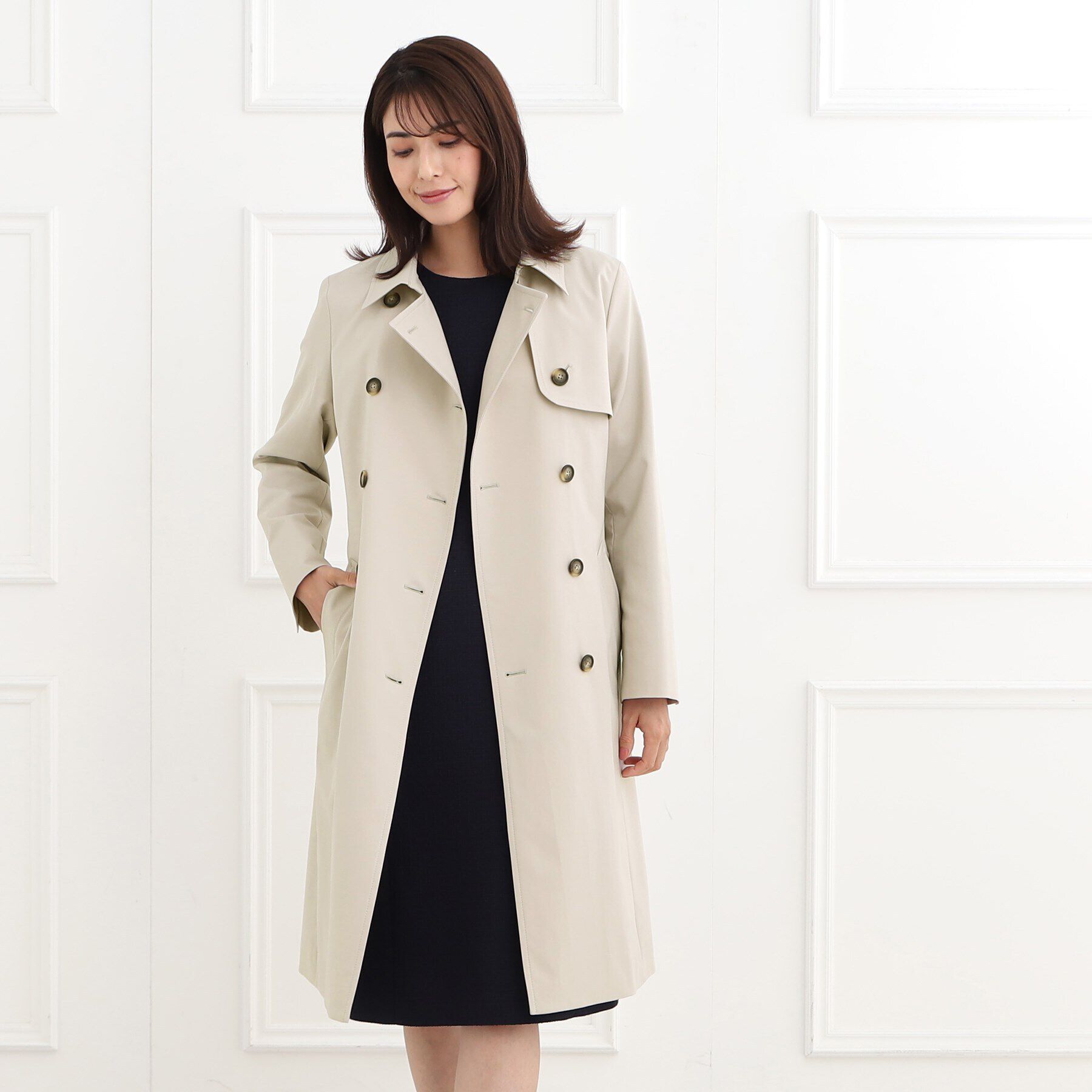 Reflect「【フォーマル/お仕事にもおすすめ／ライナー取り外し可】中綿ライナー付トレンチコート」|トレンチコート|