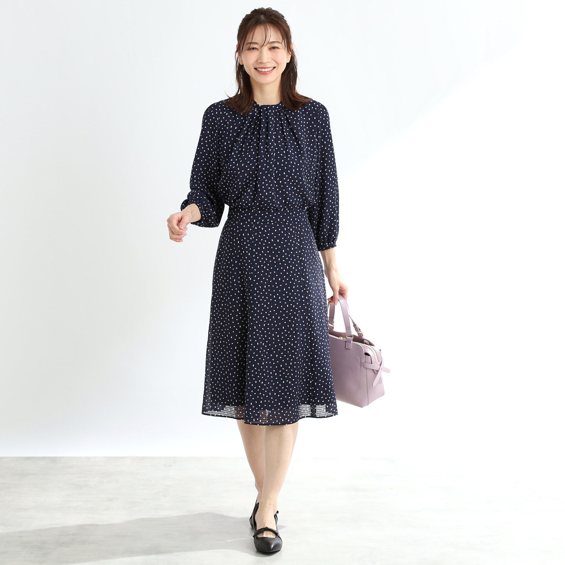 Reflect「【マシンウォッシュ可／セットアップ可能】コツキ柄プリントブラウス」|シャツ・ブラウス|