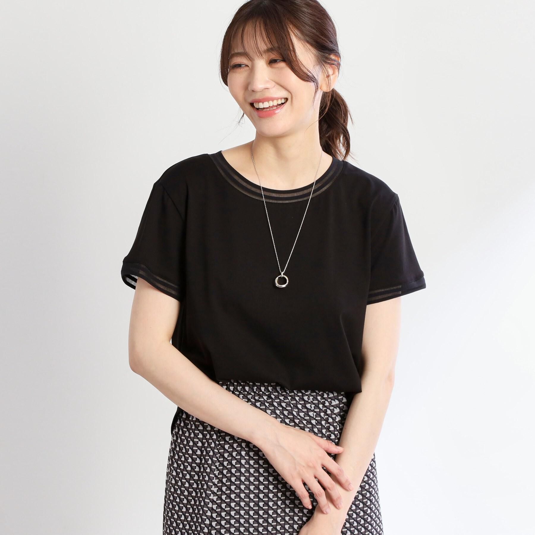 Reflect「【インナーにおすすめ◎】シアーネックデザインプルオーバー」|Tシャツ・カットソー|