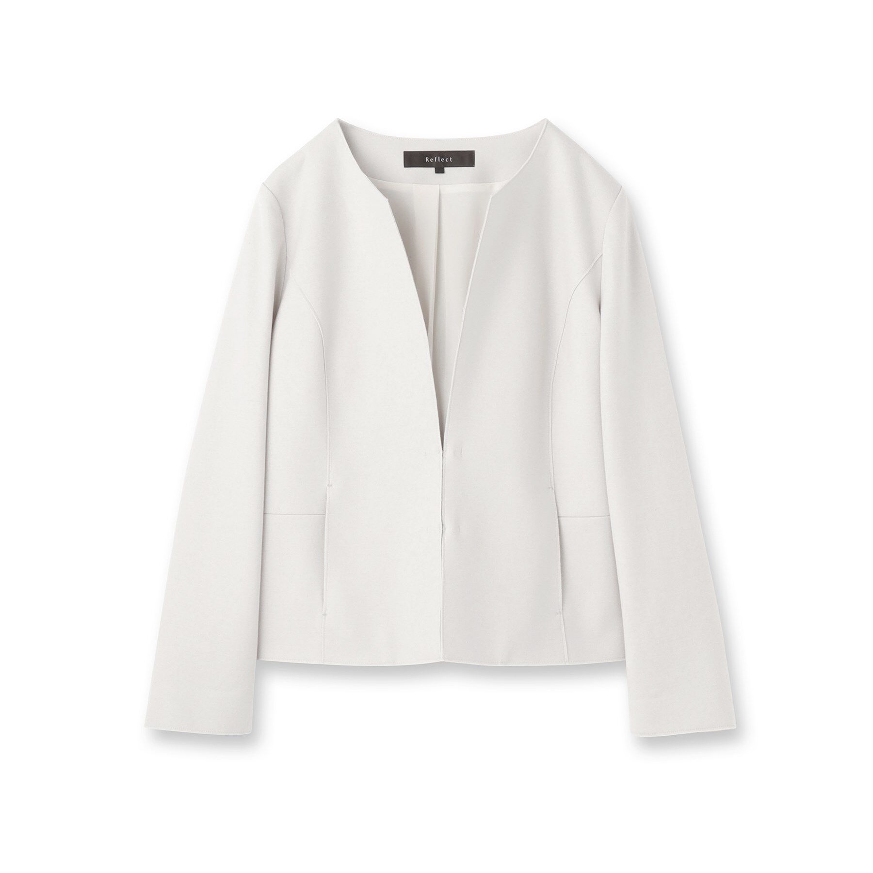 Reflect「【ライトアウター／通勤におすすめ◎／セットアップ可／すっきりシルエット】キレイめジャージジャケット」|ノーカラージャケット|