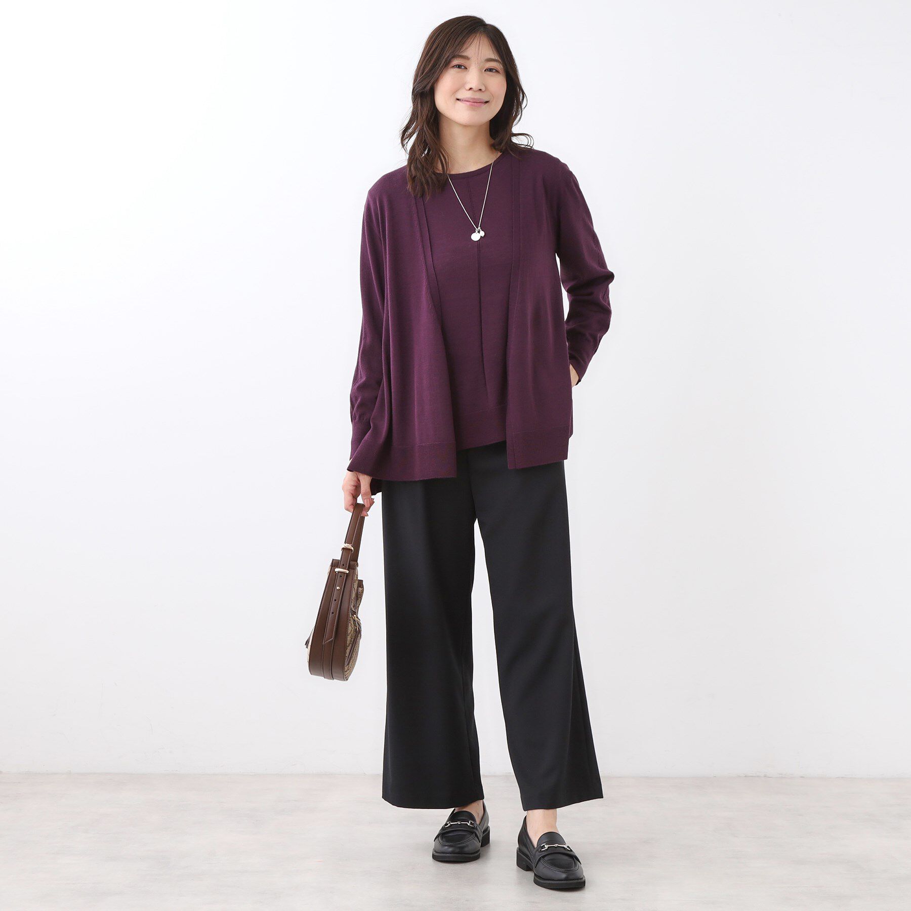 Reflect「【ちくちくしない／アンサンブル可／通勤におすすめ◎】オフボディ着流しカーディガン」|カーディガン|