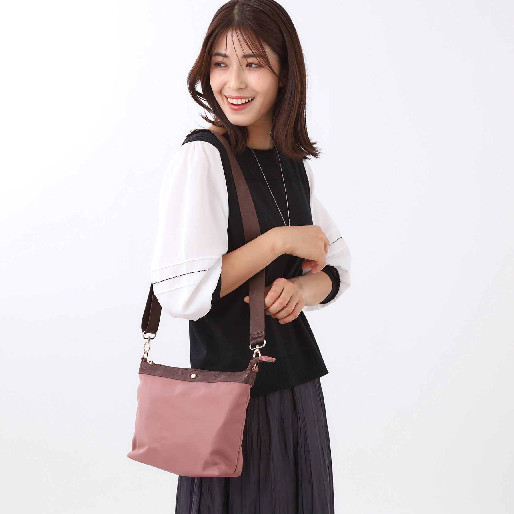 Reflect「【しっかり収納／小旅行に◎／インナーバッグ入り／ショルダー付き】3WAYデザインバッグ」|ショルダー・メッセンジャー|