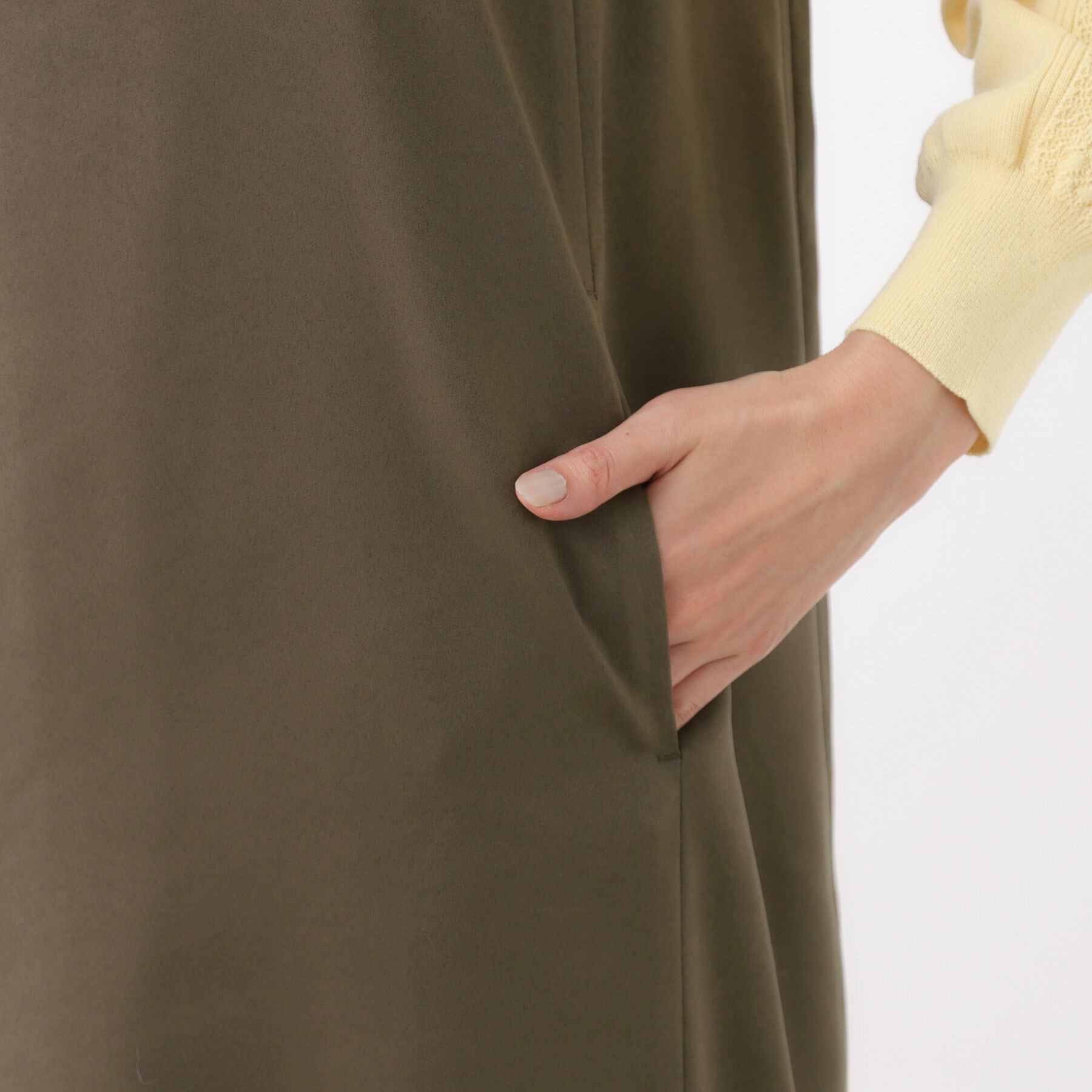 Reflect「【すっきりシルエット】スエードライクジャンパースカ―ト」|ワンピース|