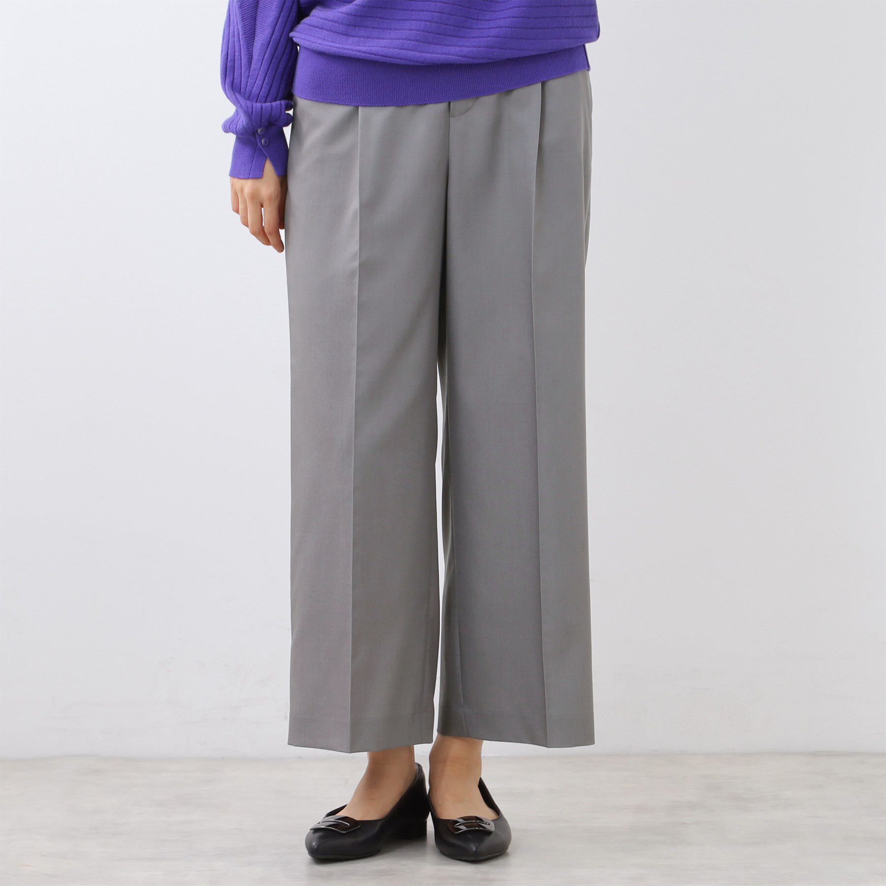 Reflect「【キレイめもカジュアルスタイルも◎】ストレートワイドシルエットパンツ」|その他|グレー(012)