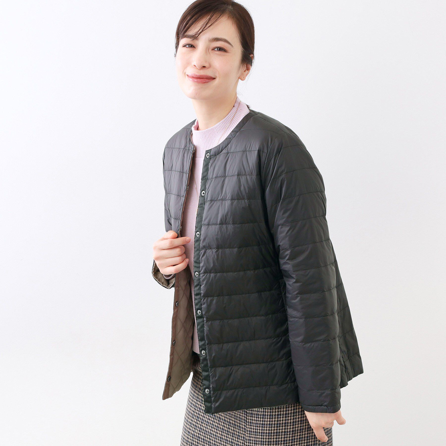 Reflect「【リバーシブルで着られる◎】ダイヤ柄キルトジャケット」|ダウン|