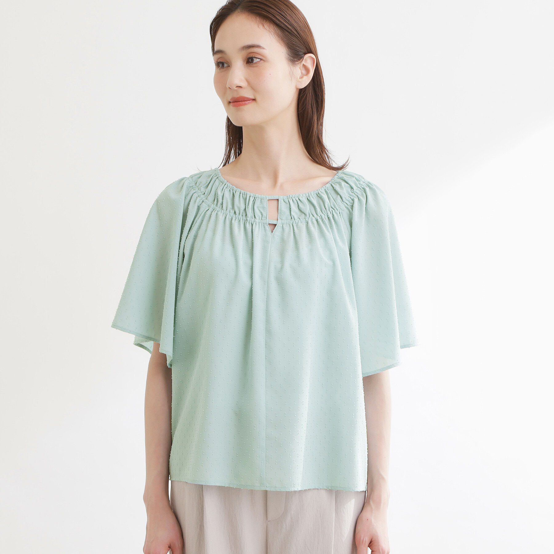 Reflect「ネックギャザーデザインブラウス」|シャツ・ブラウス|