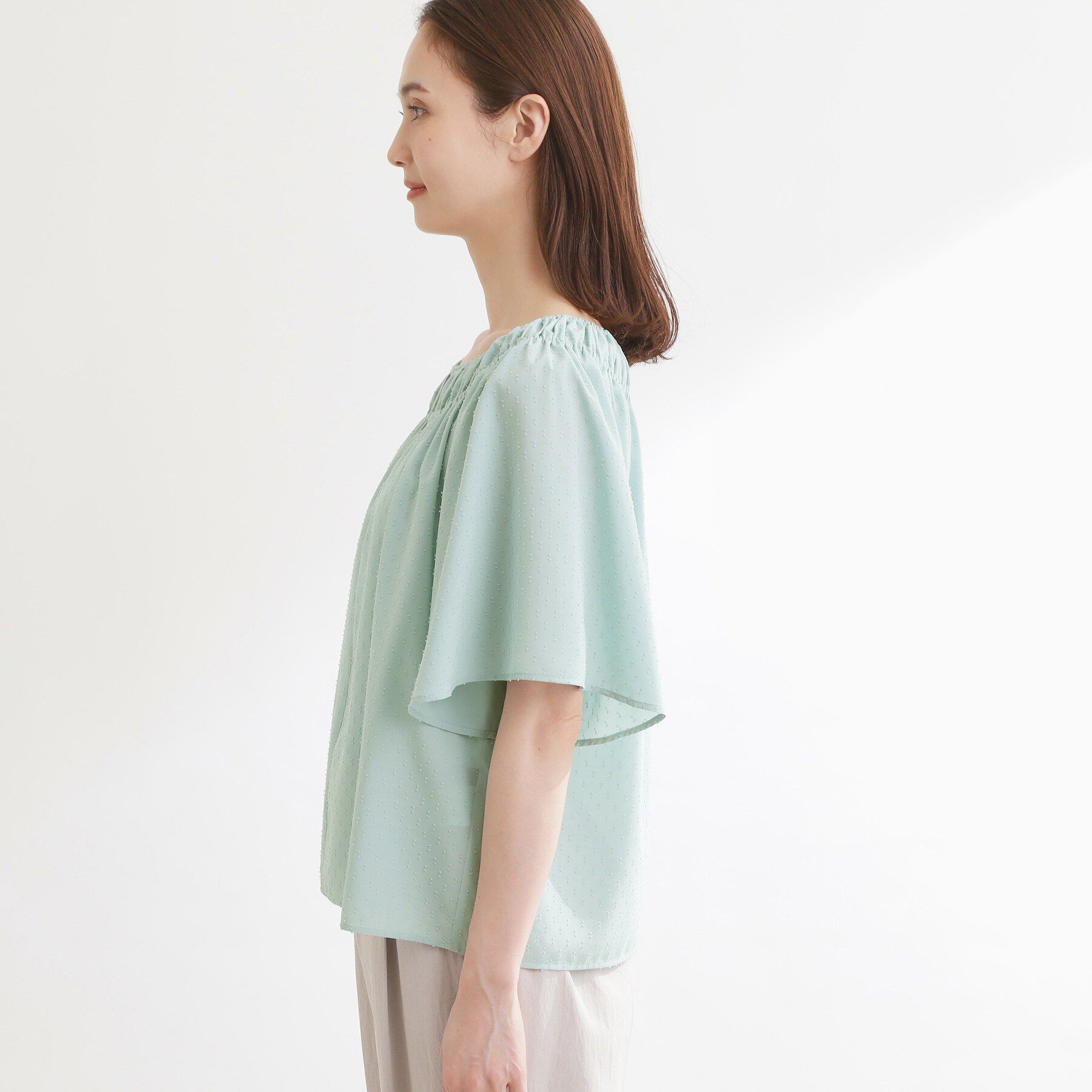 Reflect「ネックギャザーデザインブラウス」|シャツ・ブラウス|