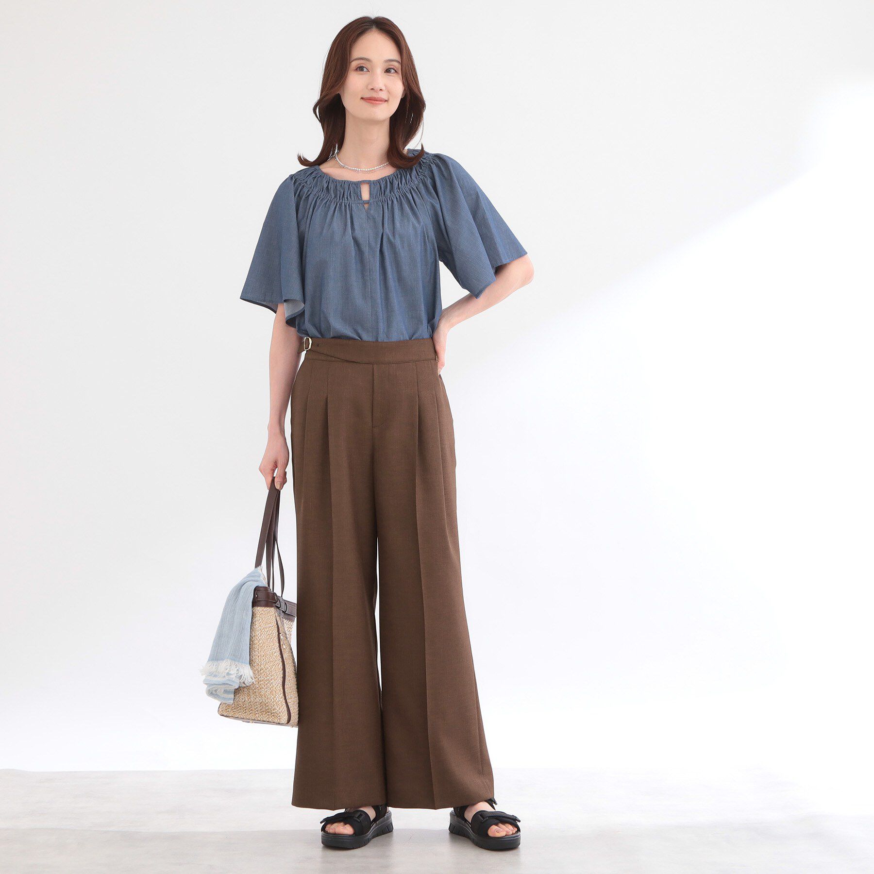 Reflect「ネックギャザーデザインブラウス」|シャツ・ブラウス|