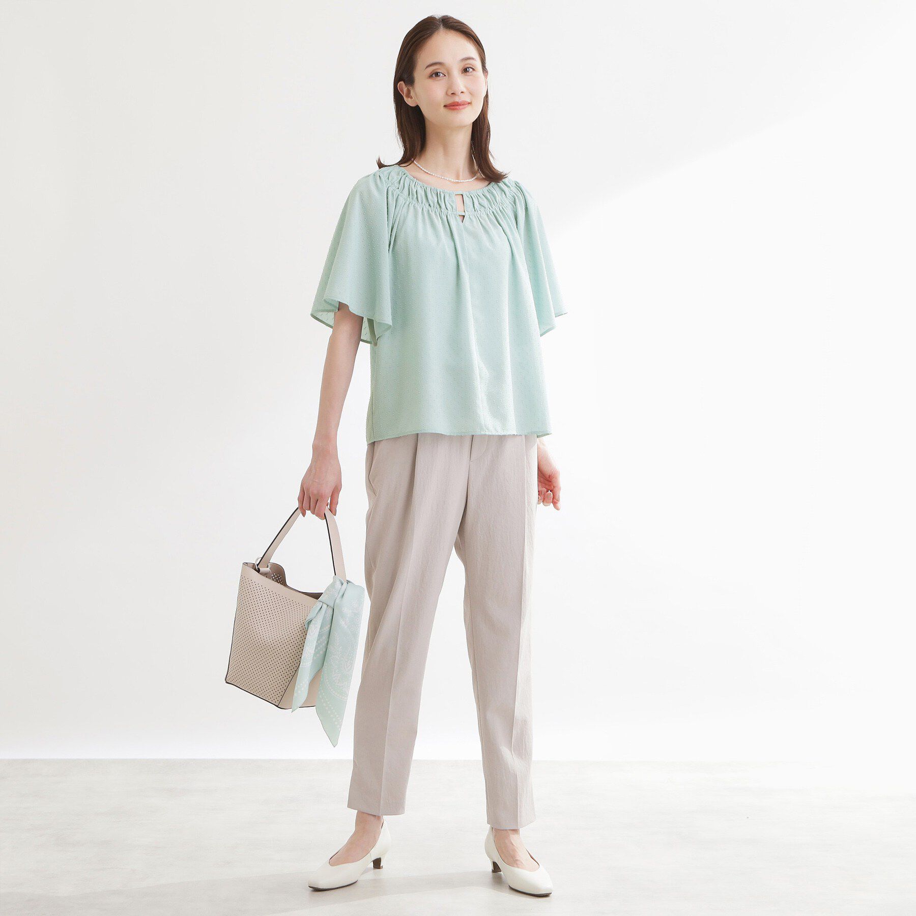 Reflect「ネックギャザーデザインブラウス」|シャツ・ブラウス|