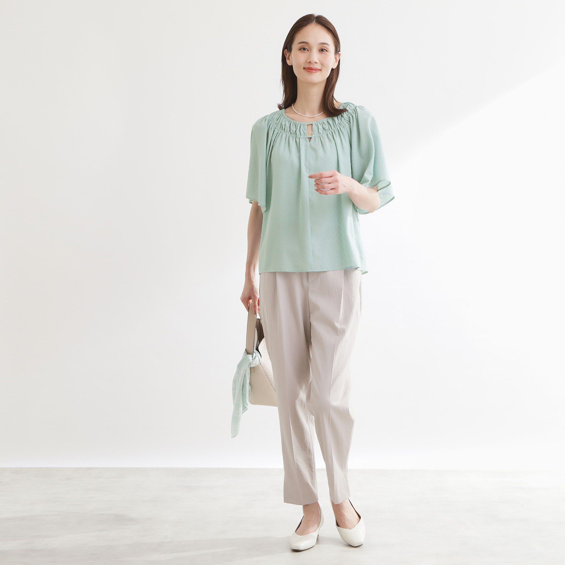 Reflect「ネックギャザーデザインブラウス」|シャツ・ブラウス|