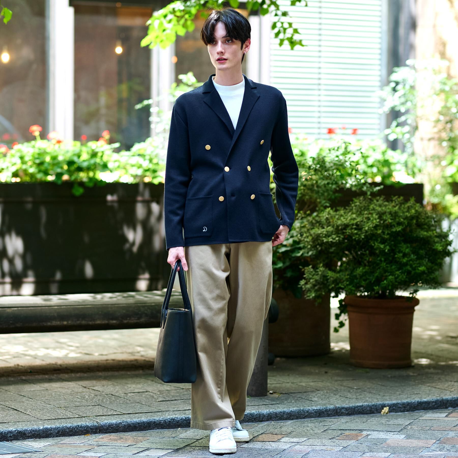 DRESSTERIOR「ダブルブレスト ニットジャケット」|テーラードジャケット|