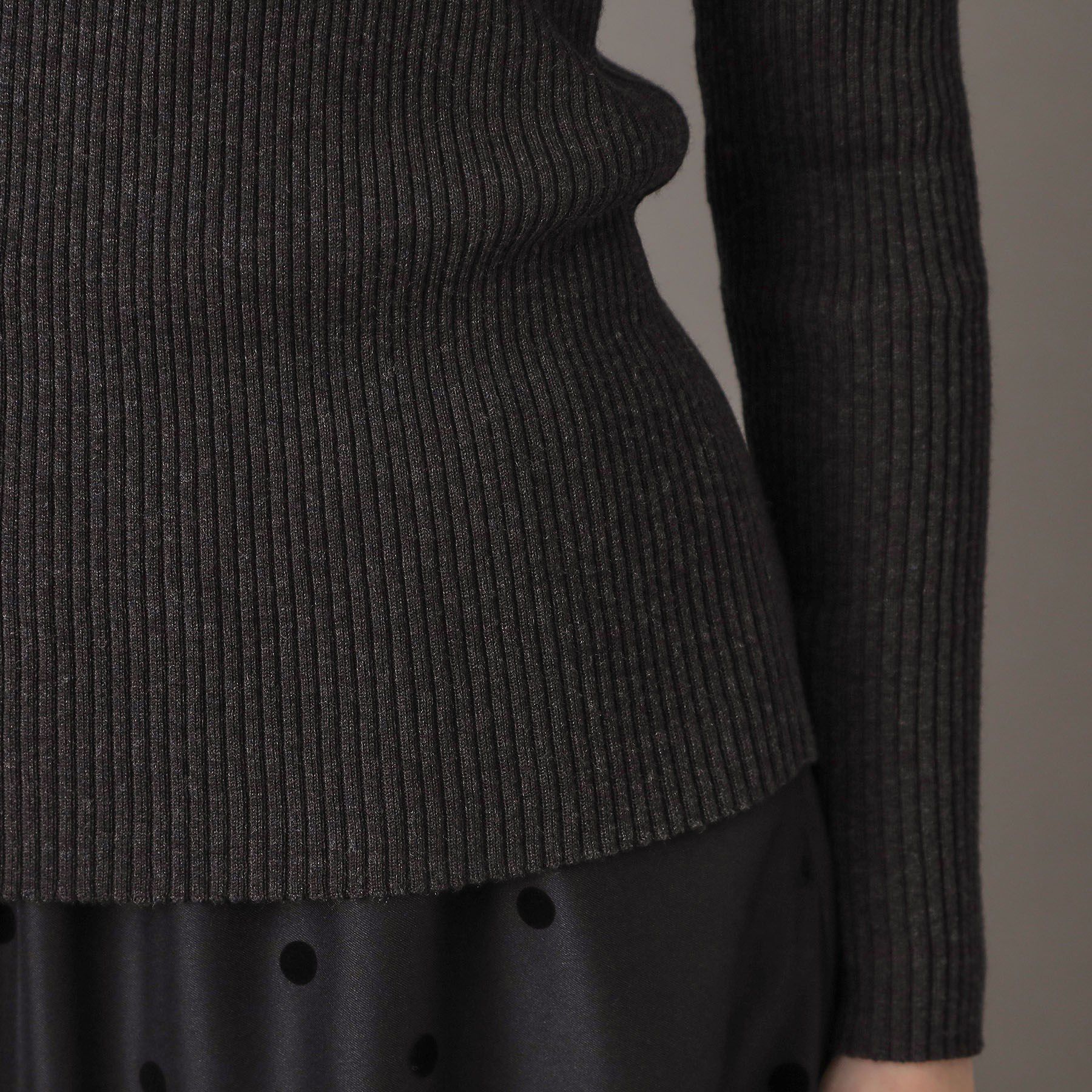 DRESSTERIOR「シルクブレンドメリノウールリブプルオーバー」|ニット・セーター|