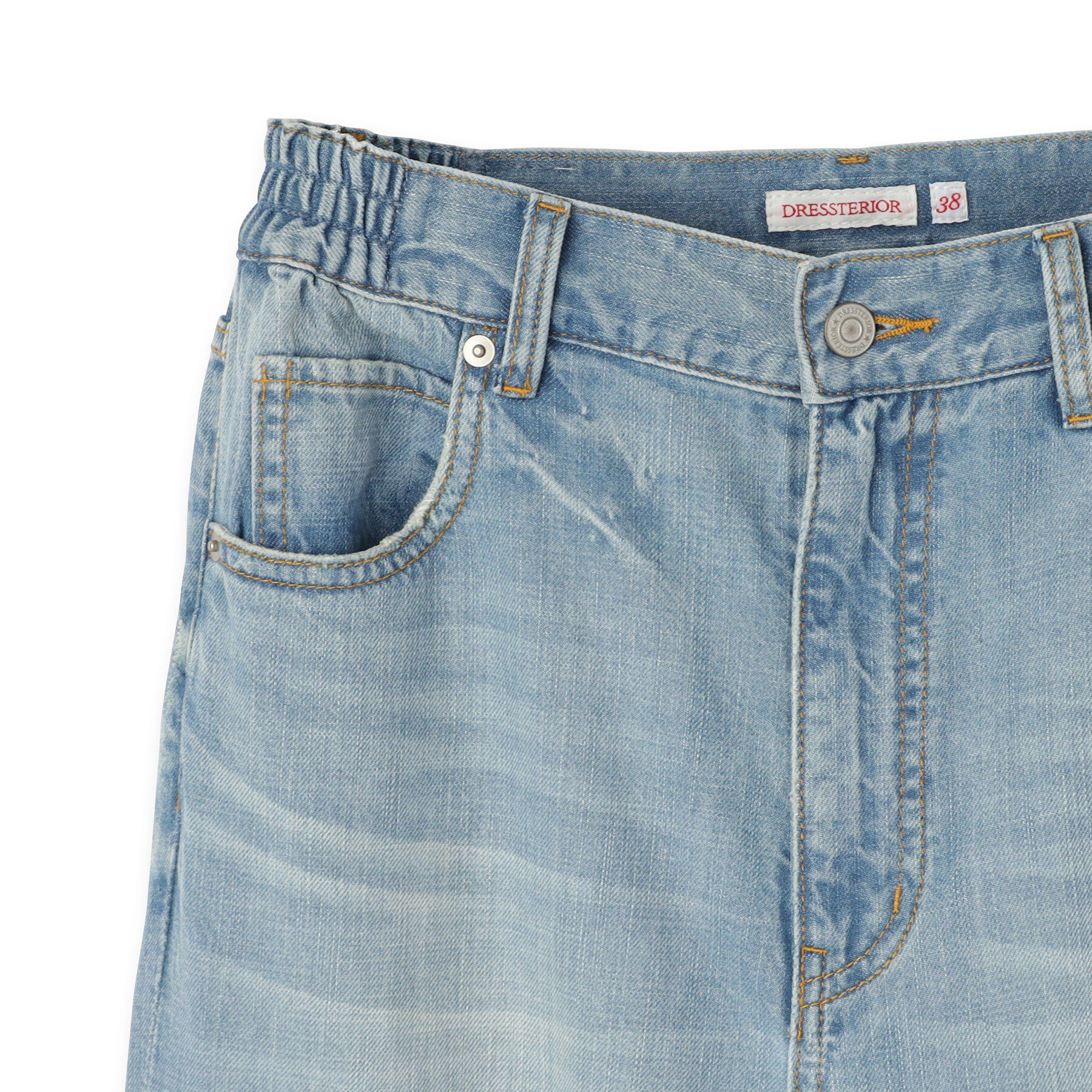 DRESSTERIOR「センタープレスストレートデニム」|デニム|