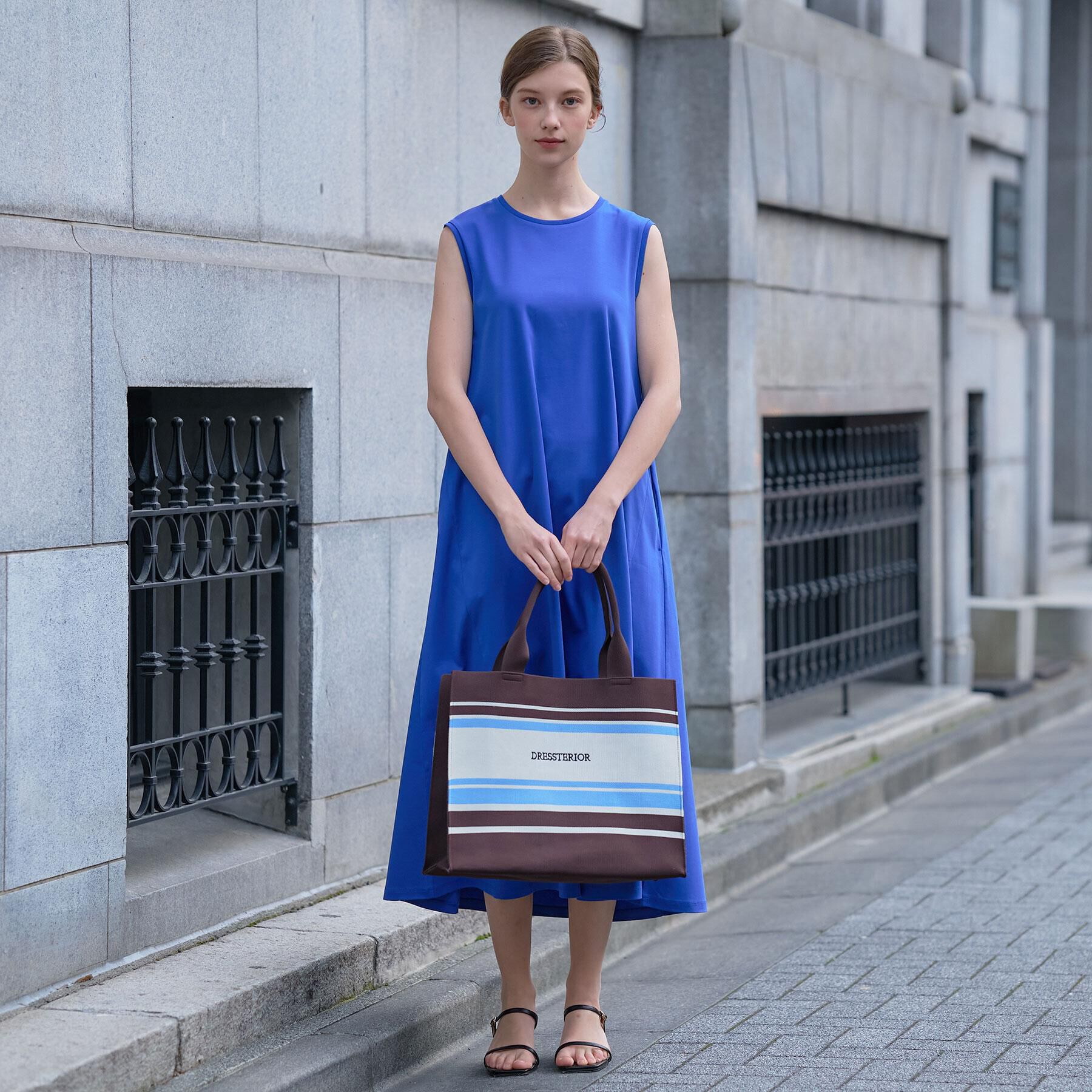 DRESSTERIOR「【接触冷感／抗菌防臭／消臭/ウォッシャブル】アイスクリアコットン フレンチスリーブワンピース」|ワンピース|