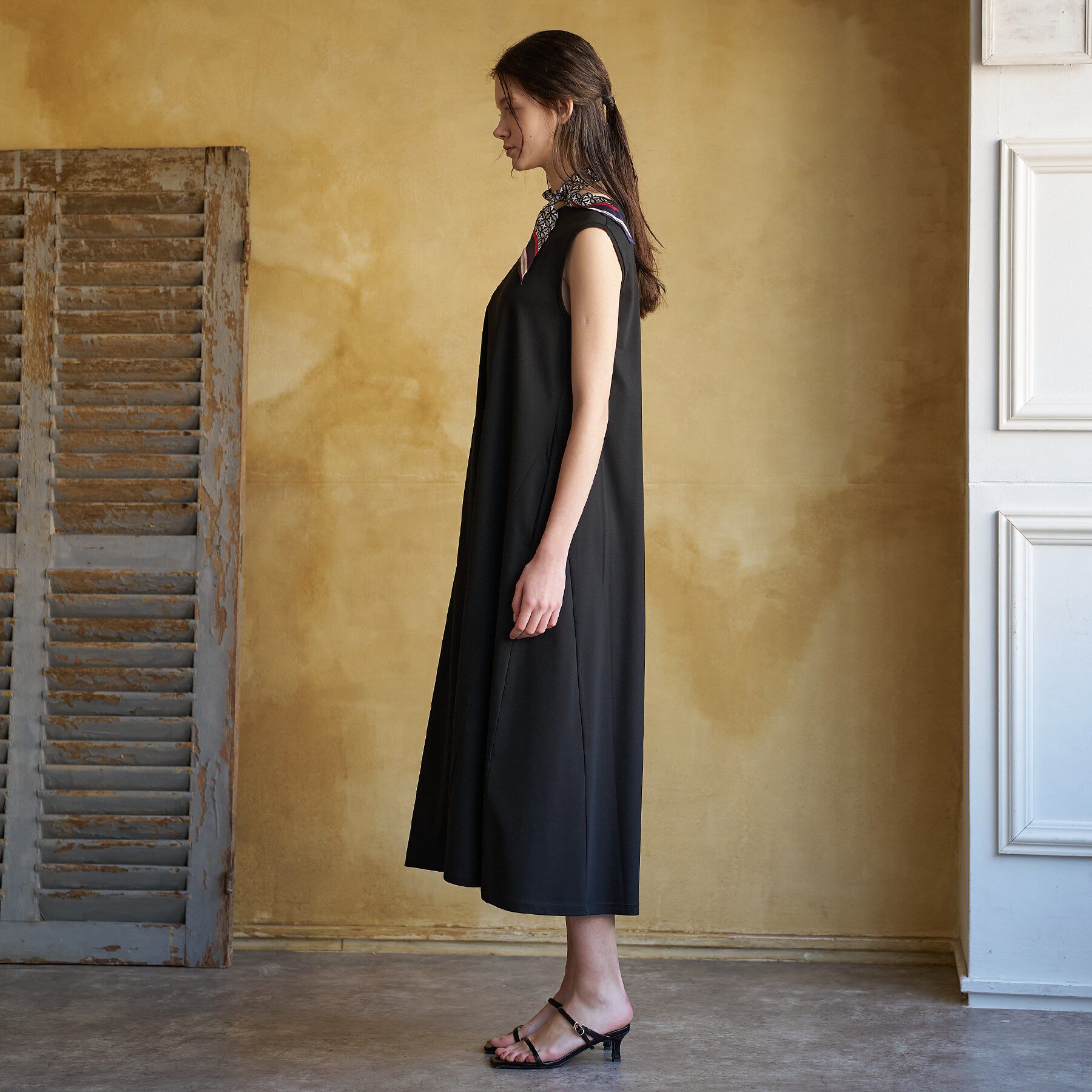 DRESSTERIOR「【接触冷感／抗菌防臭／消臭/ウォッシャブル】アイスクリアコットン フレンチスリーブワンピース」|ワンピース|