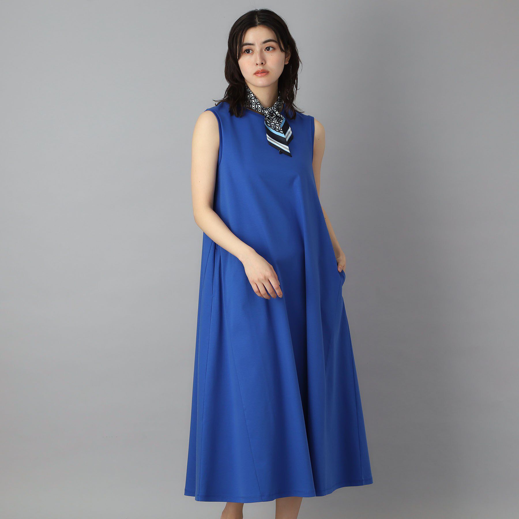 DRESSTERIOR「【接触冷感／抗菌防臭／消臭/ウォッシャブル】アイスクリアコットン フレンチスリーブワンピース」|ワンピース|