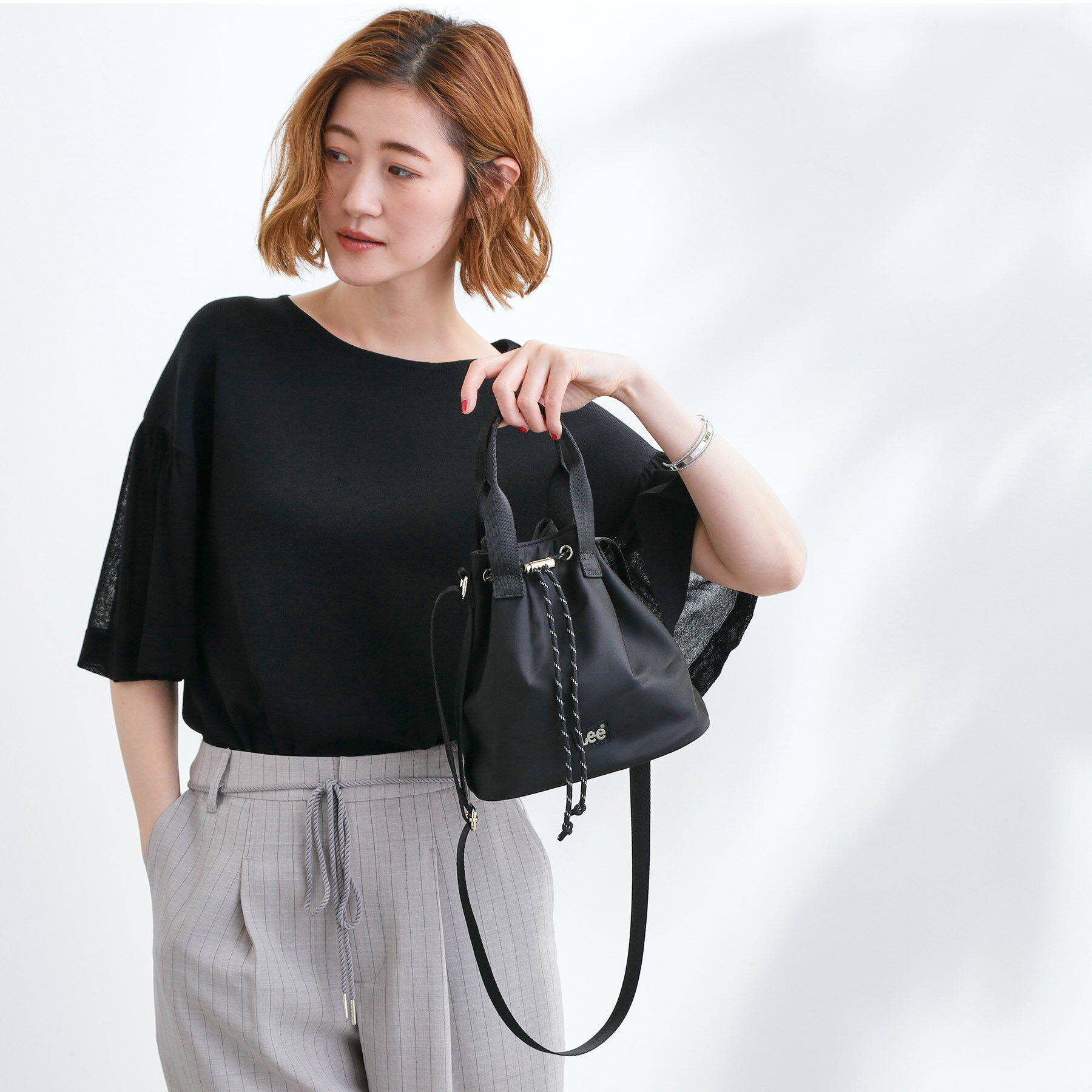 grove「【Lee別注・撥水】巾着ハンドルショルダー」|ショルダー・メッセンジャー|