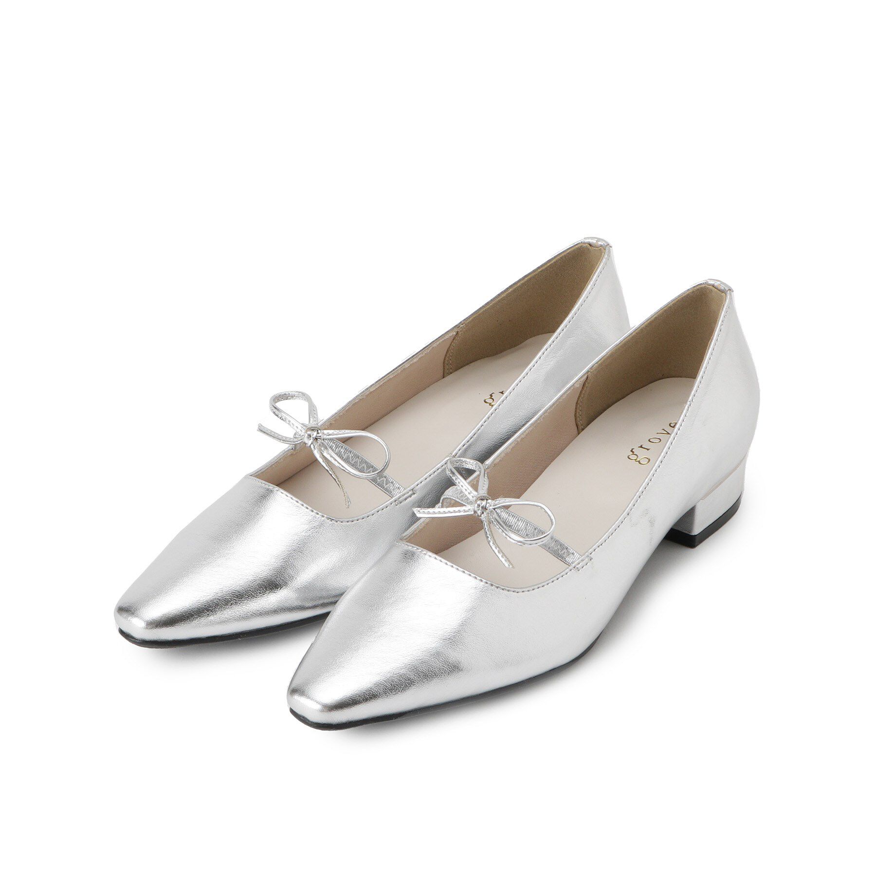 grove「メリージェーンリボンパンプス」|パンプス|シルバー(006)