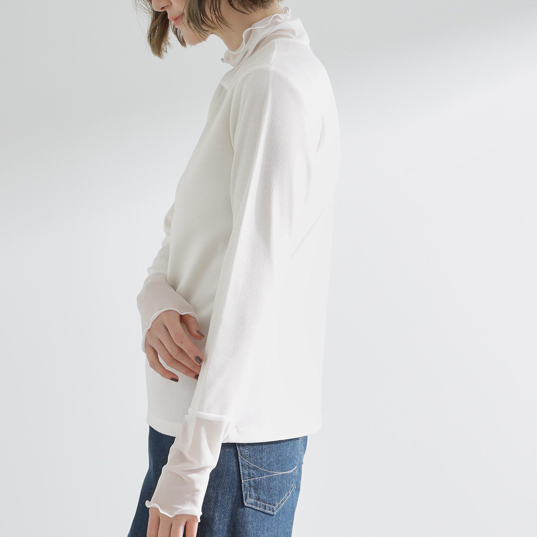 grove「シアー切替ハイネックプルオーバー」|Tシャツ・カットソー|