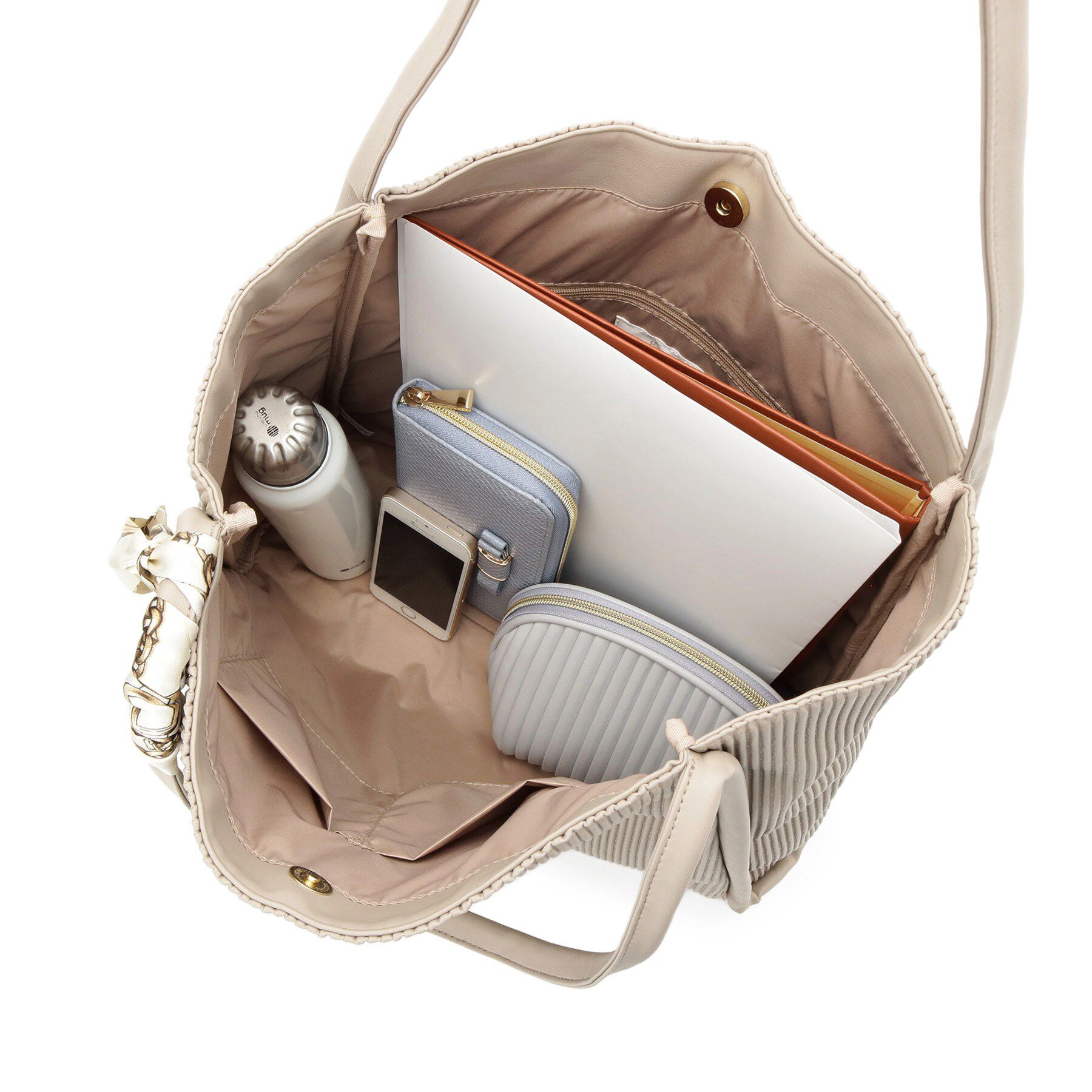 grove「【A4】プリーツスカーフ付トート」|トートバッグ|