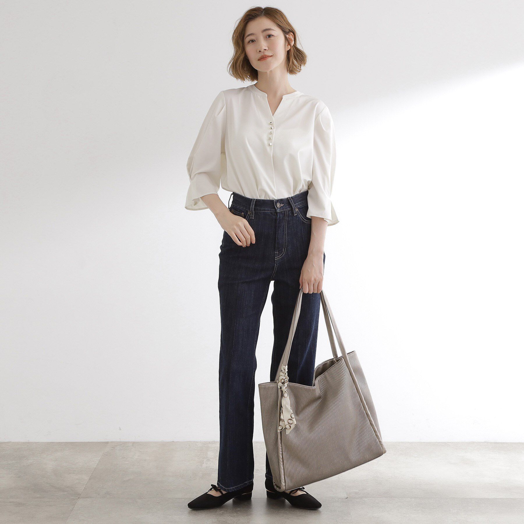 grove「【A4】プリーツスカーフ付トート」|トートバッグ|