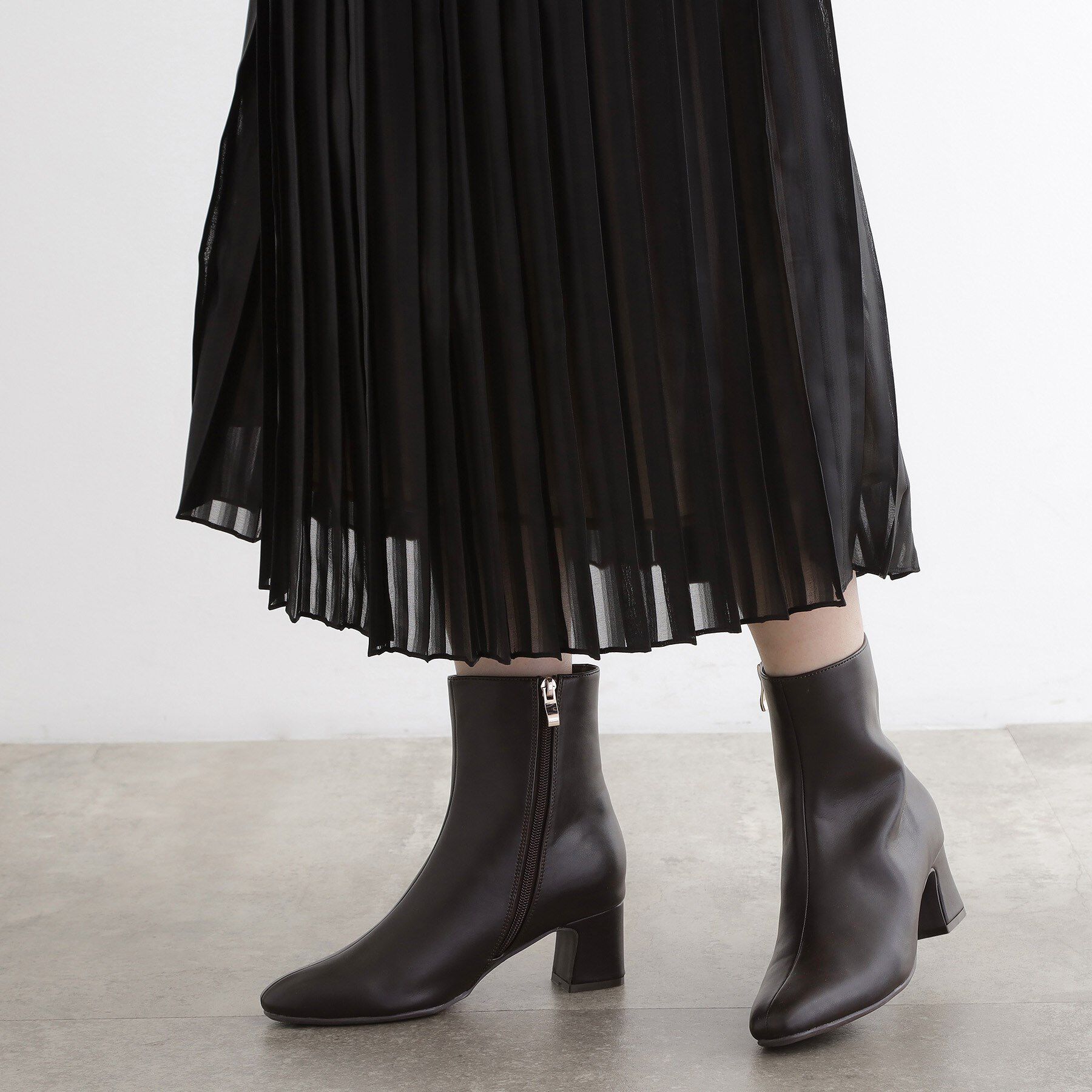 grove「アーモンドトゥヒールブーツ」|ショートブーツ|