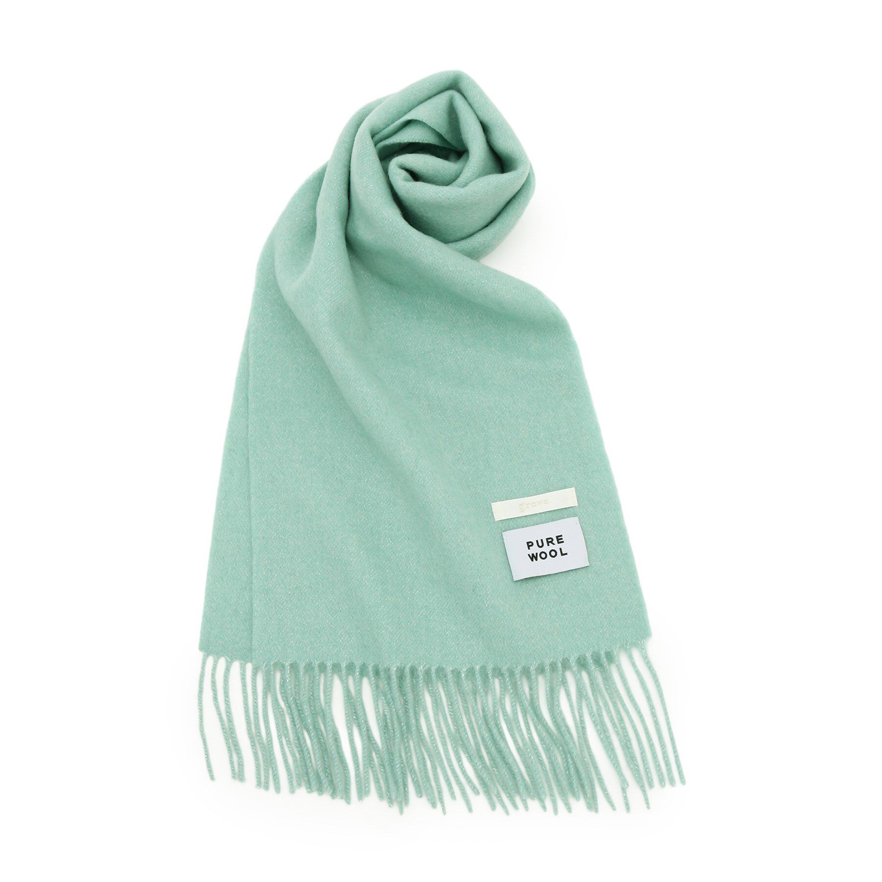 grove「洗えるウール混ラメマフラー」|ストール|ミントグリーン(82