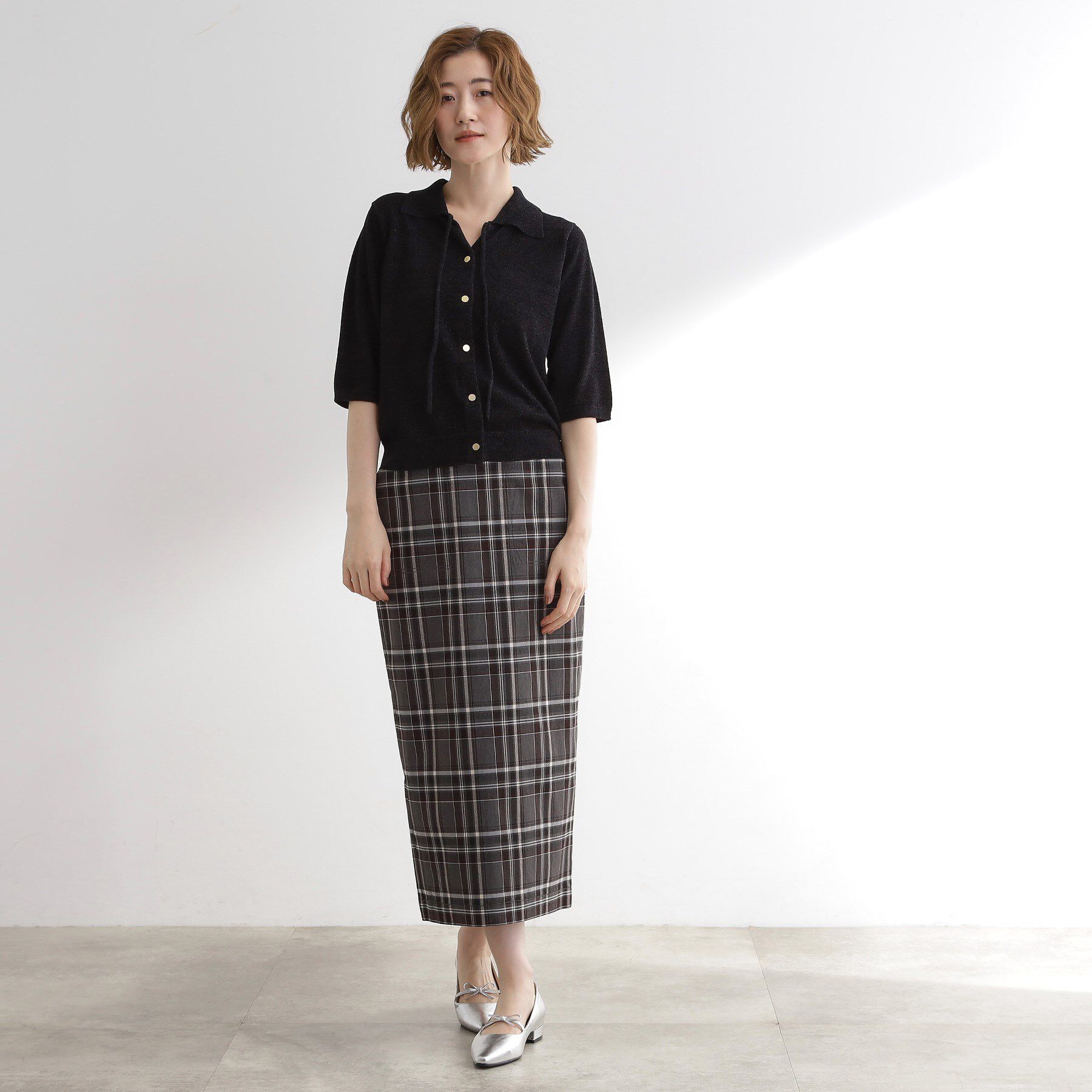 grove「華やぐラメモールで秋先取り　衿付きプルオーバーニット」|ニット・セーター|