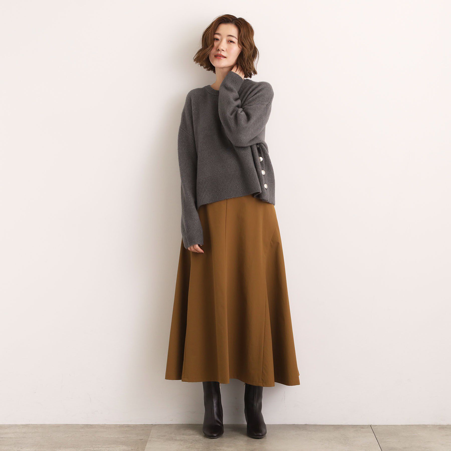 grove「【洗える】レイヤードにもおすすめ！サイド釦ニット」|ニット・セーター|