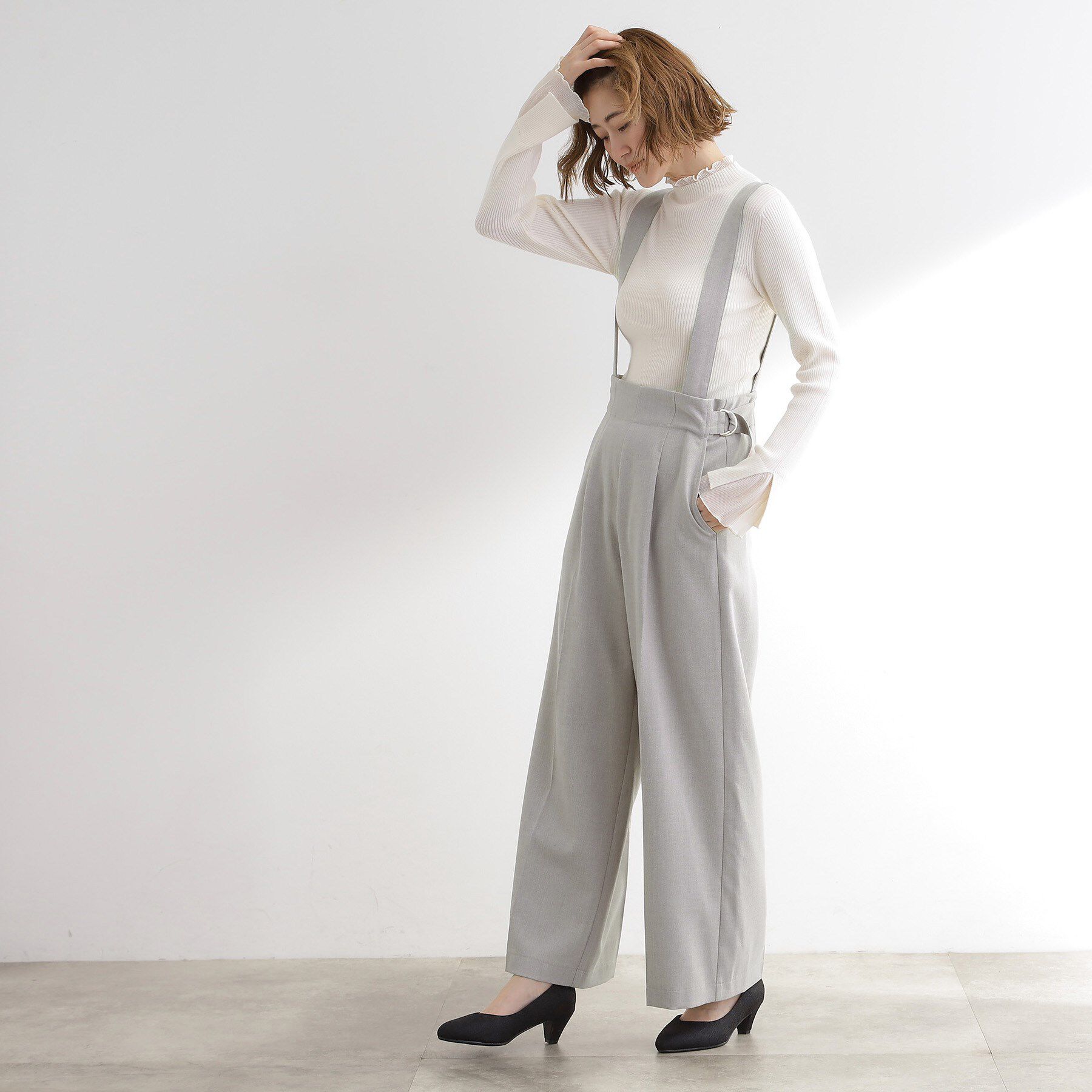 grove「サス付きセンタープレスワイドパンツ」|その他|