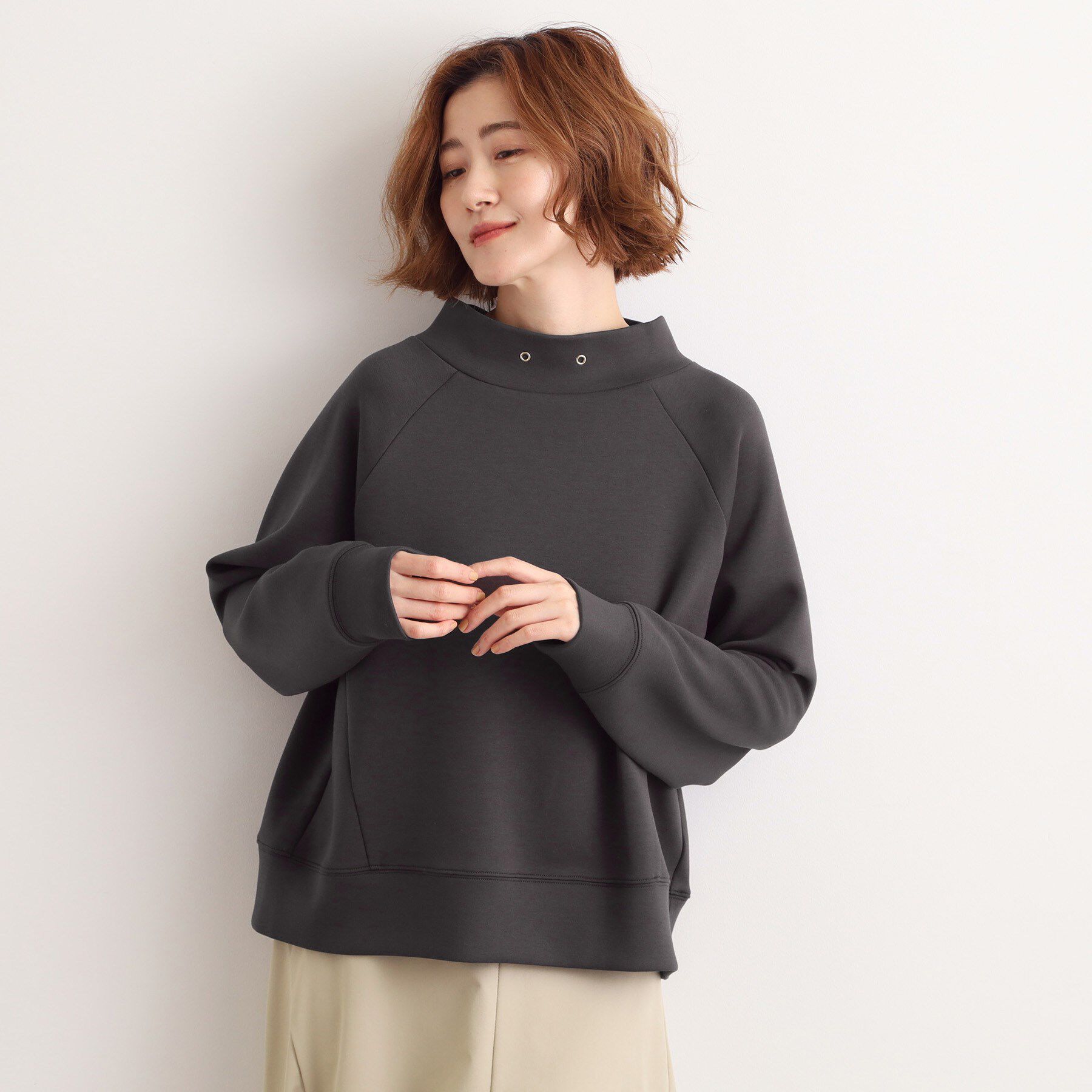 grove「モックネックダンボールスウェット」|パーカー|